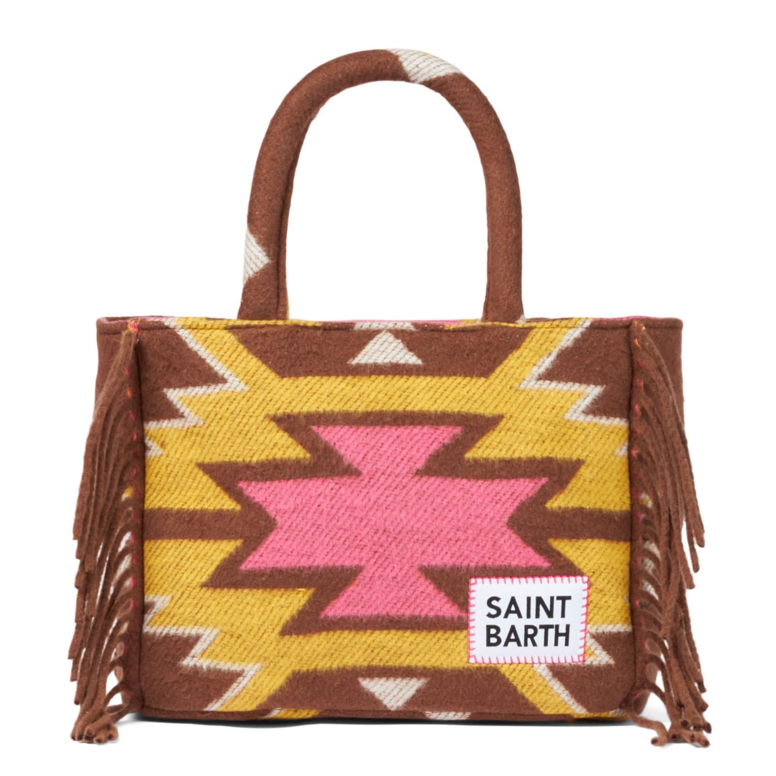 mc2 saint barth colette blanket handbag with ethnic print