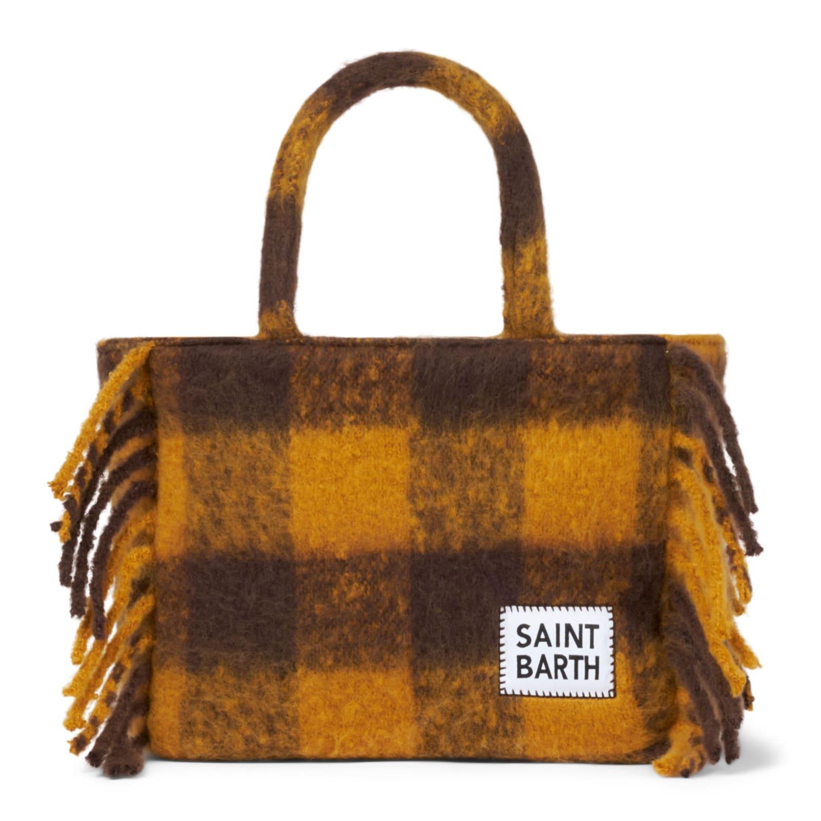 mc2 saint barth colette blanket handbag with gingham print