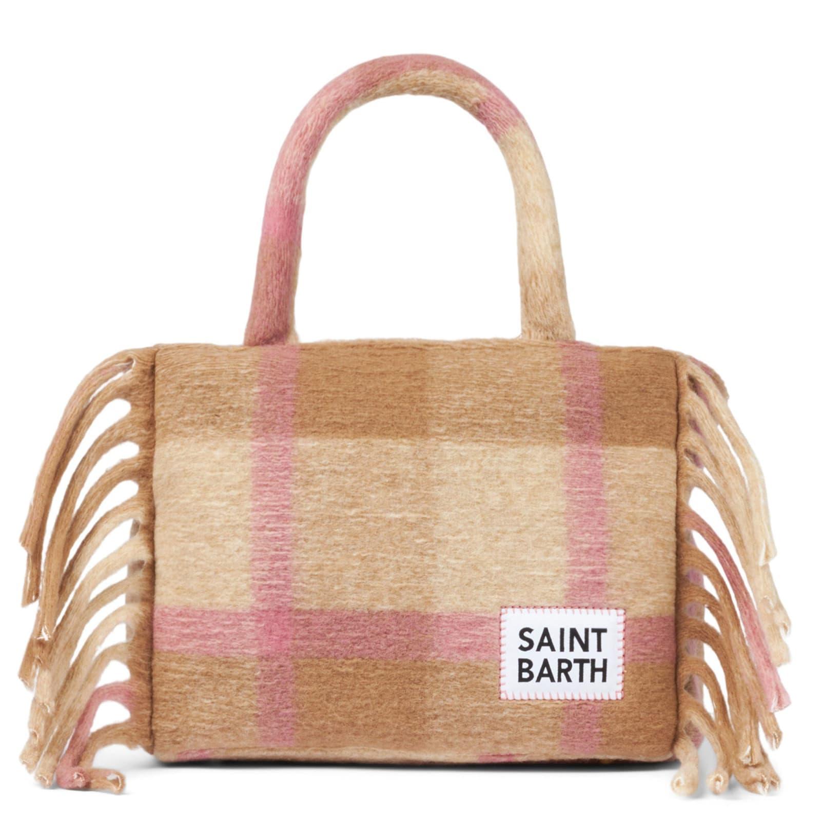 mc2 saint barth colette blanket handbag with tartan print