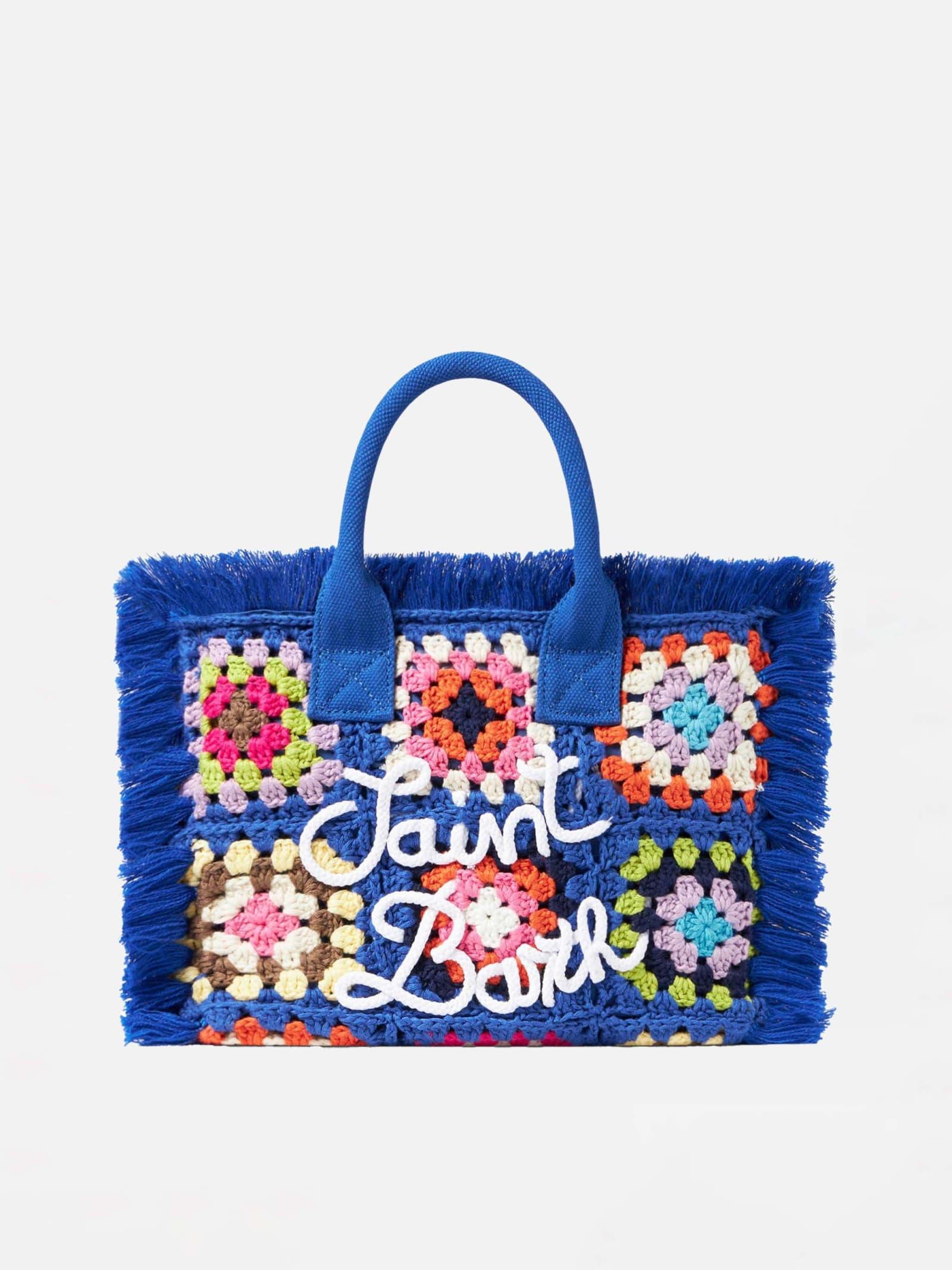 mc2 saint barth colette blue crochet handbag