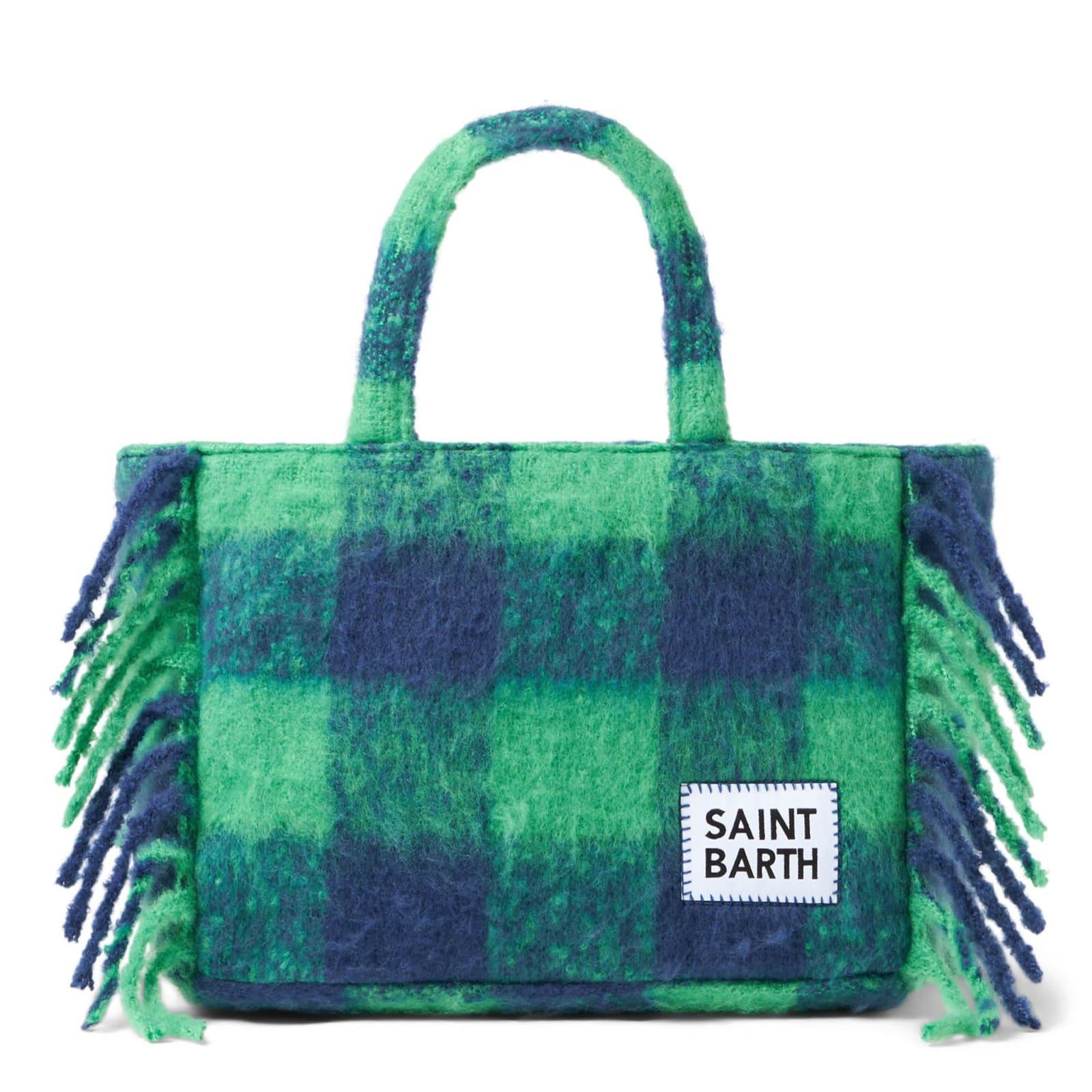 mc2 saint barth colette handbag with green tartan print