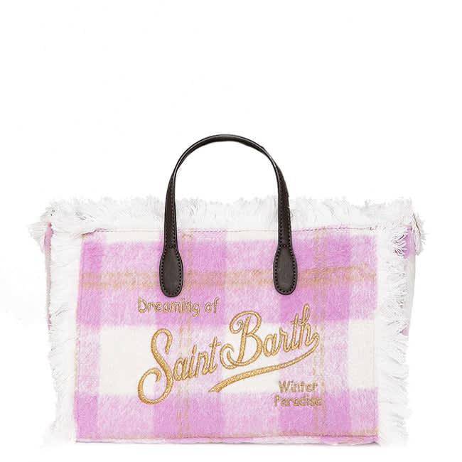 mc2 saint barth colette wooly handbag with gingham print
