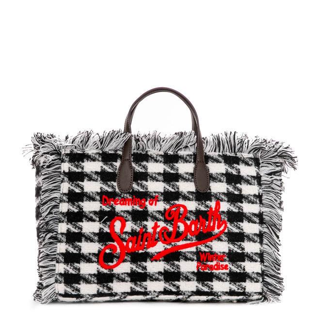 mc2 saint barth colette wooly handbag with houndstooth print