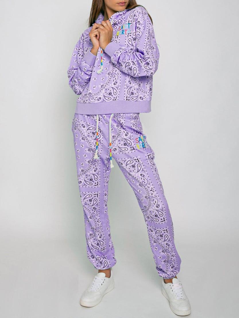 mc2 saint barth cotton bandanna hoodie with saint barth embroidery