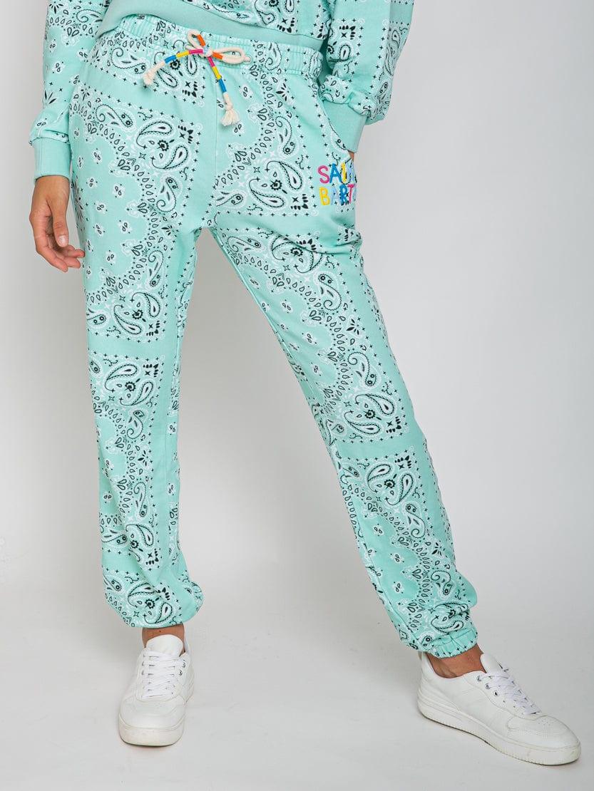 mc2 saint barth cotton bandanna joggers with saint barth embroidery