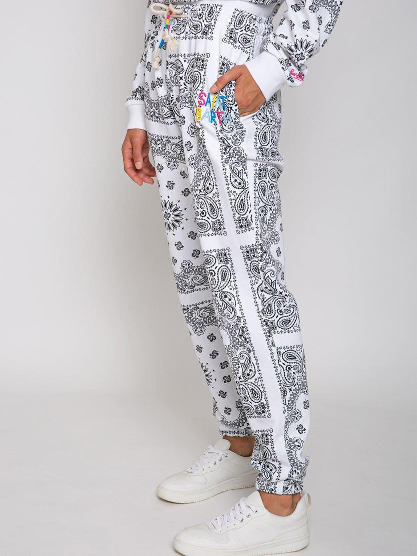 mc2 saint barth cotton bandanna joggers with saint barth embroidery