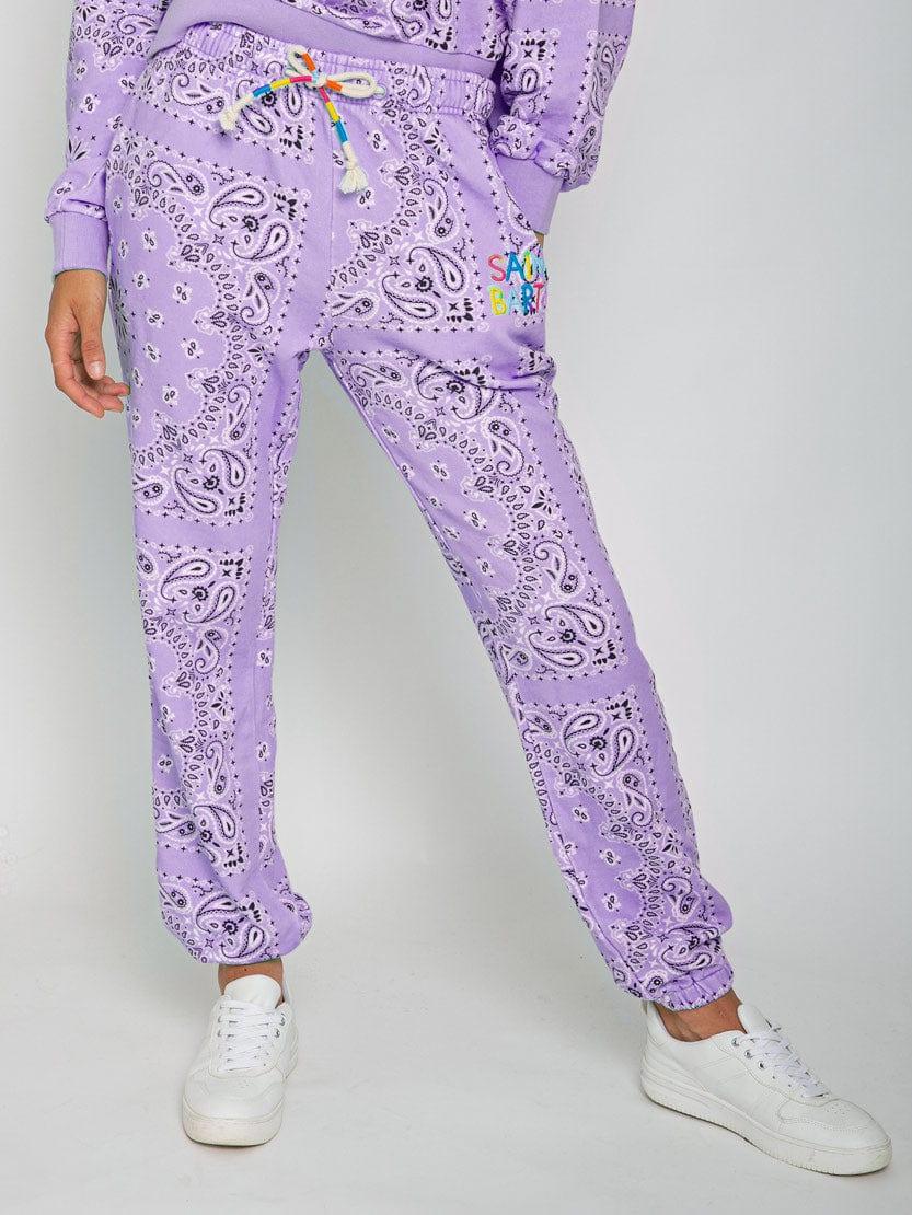mc2 saint barth cotton bandanna joggers with saint barth embroidery