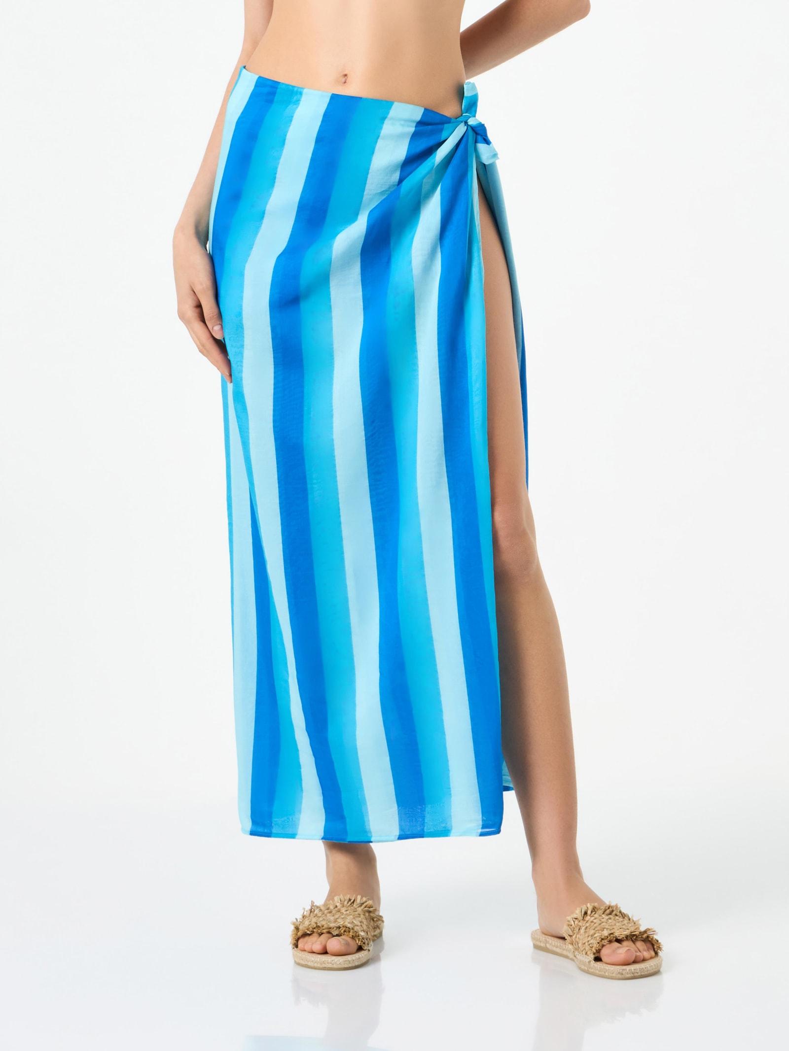 mc2 saint barth cotton pareo skirt with striped print