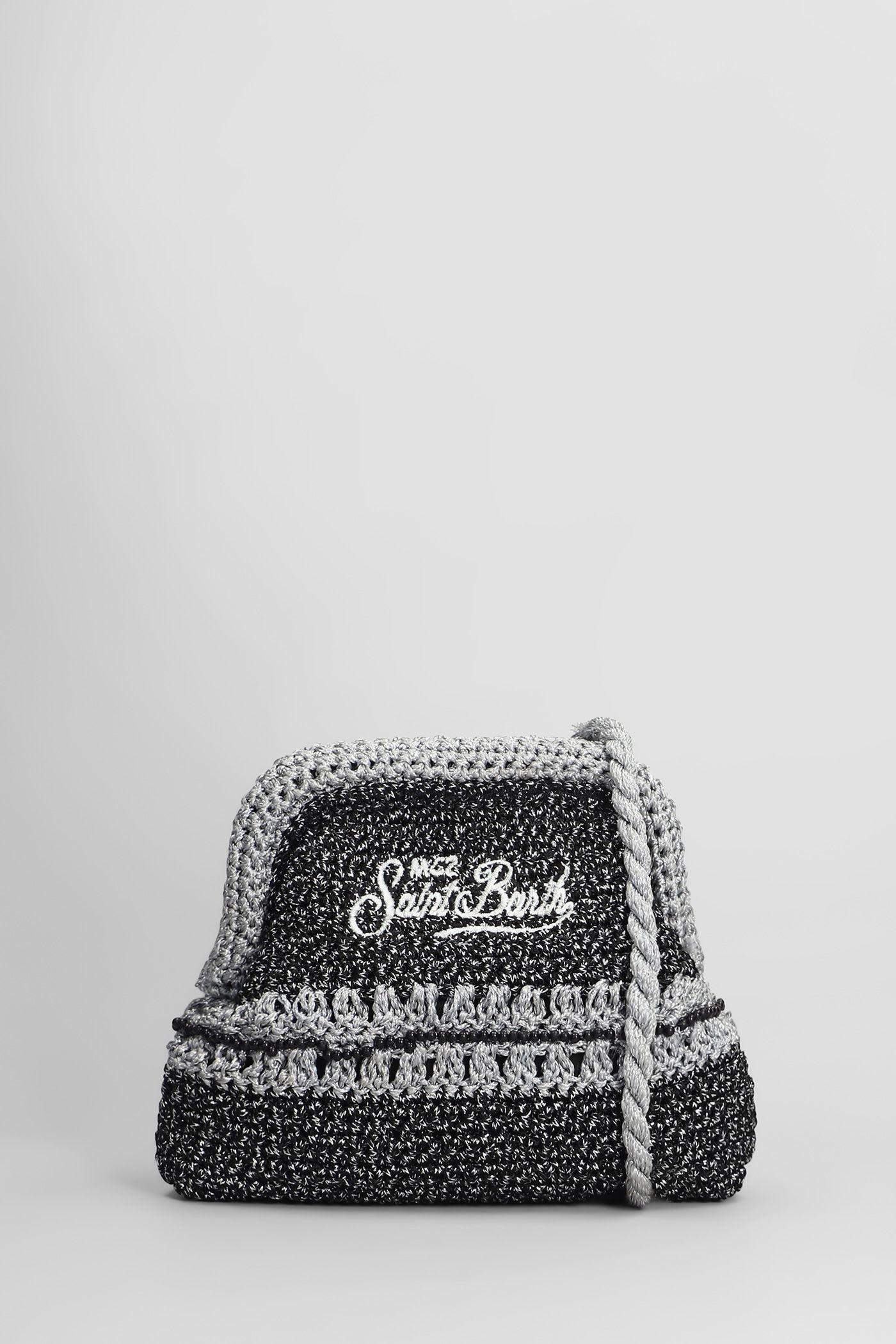 mc2 saint barth crochet pouch n shoulder bag in black viscose