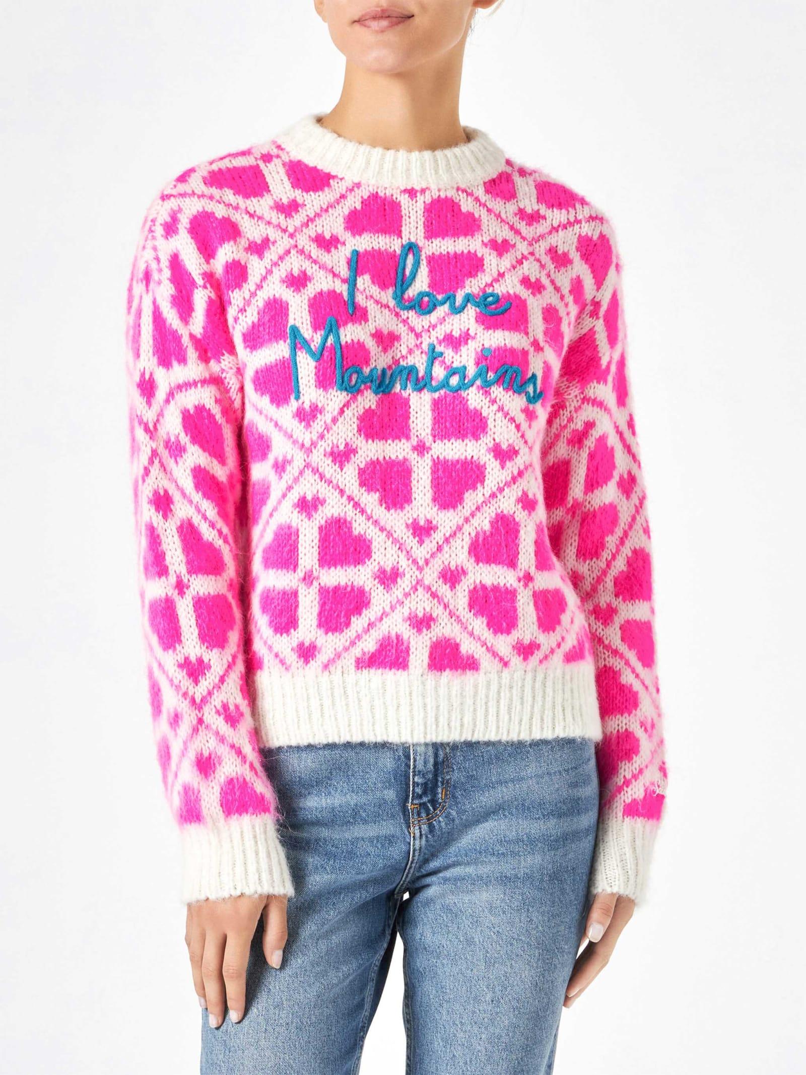 mc2 saint barth danya brushed sweater with lettering