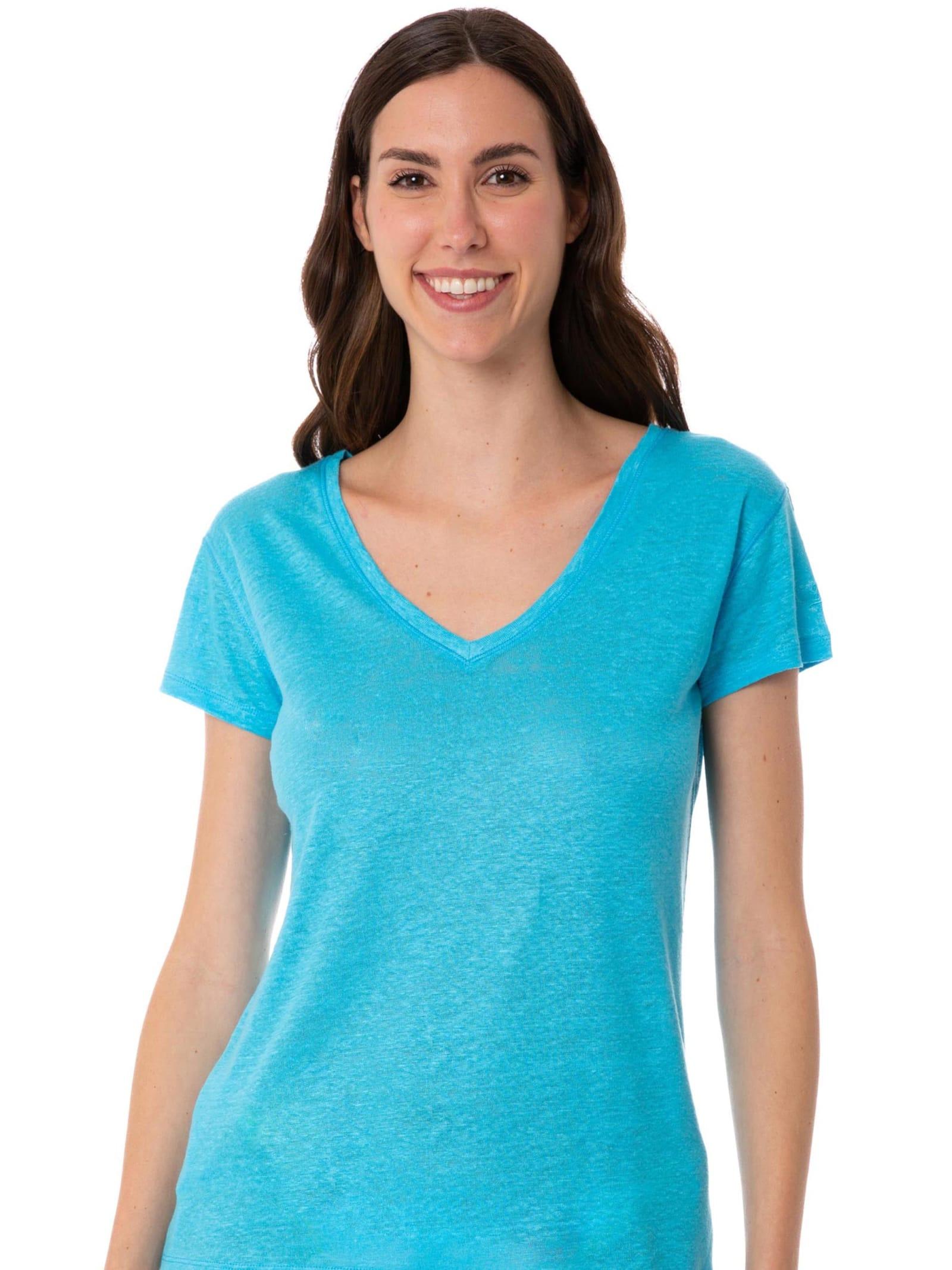 mc2 saint barth eloise turquoise linen t-shirt