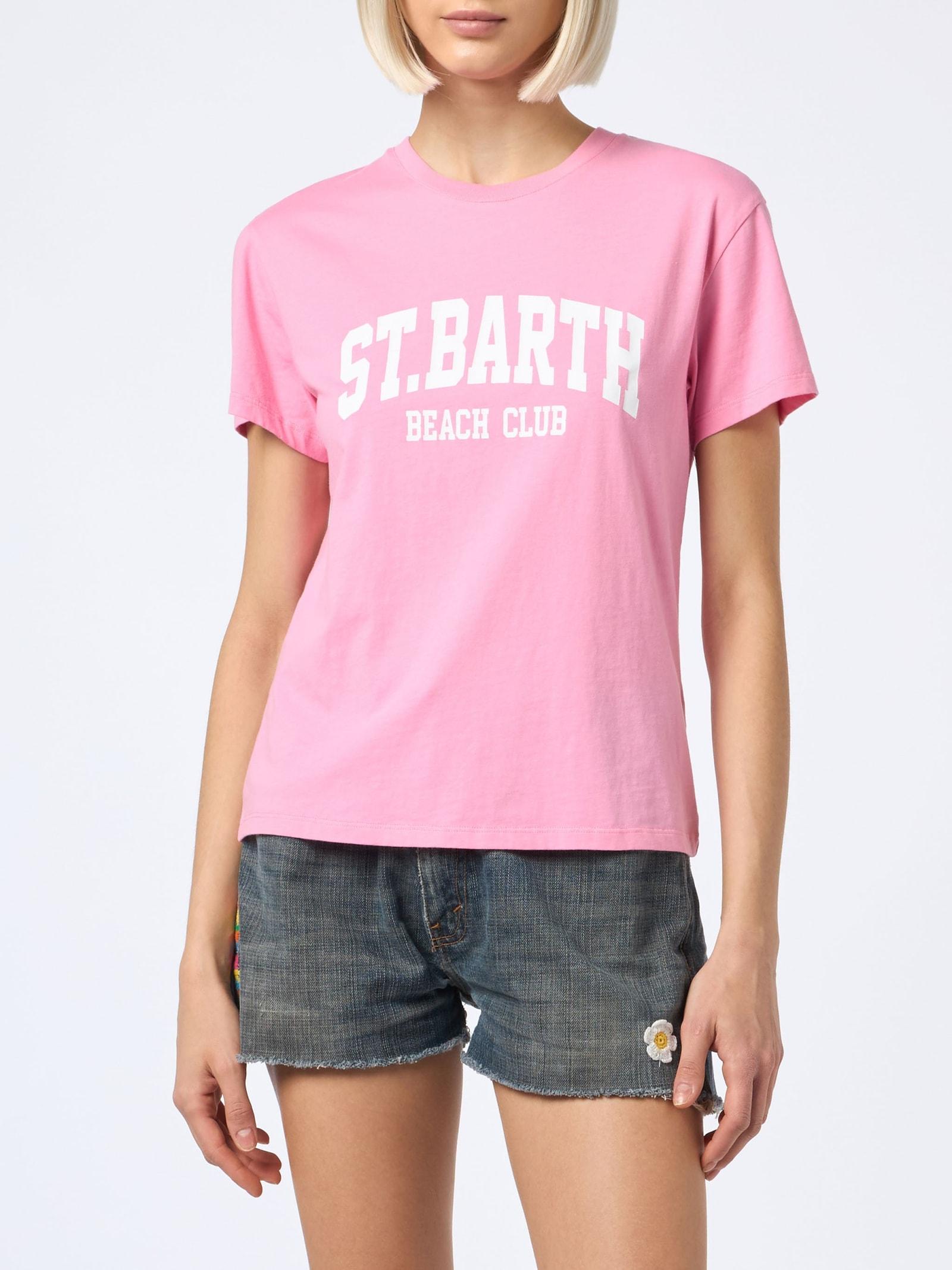 mc2 saint barth emilie cotton t-shirt with st. barth beach club print
