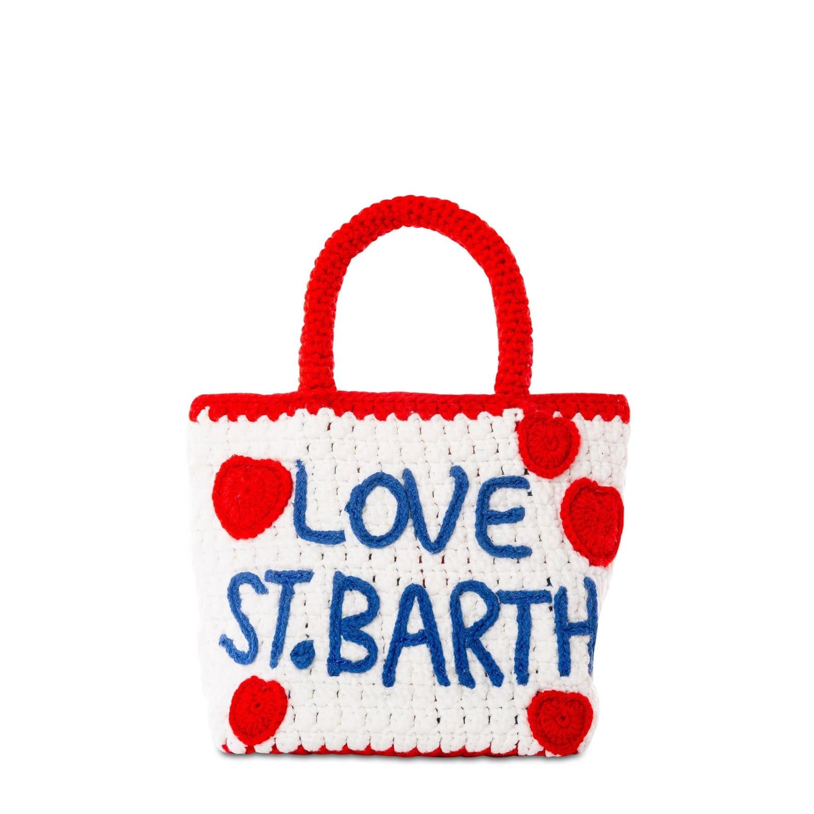 mc2 saint barth heart embroidery crochet bag