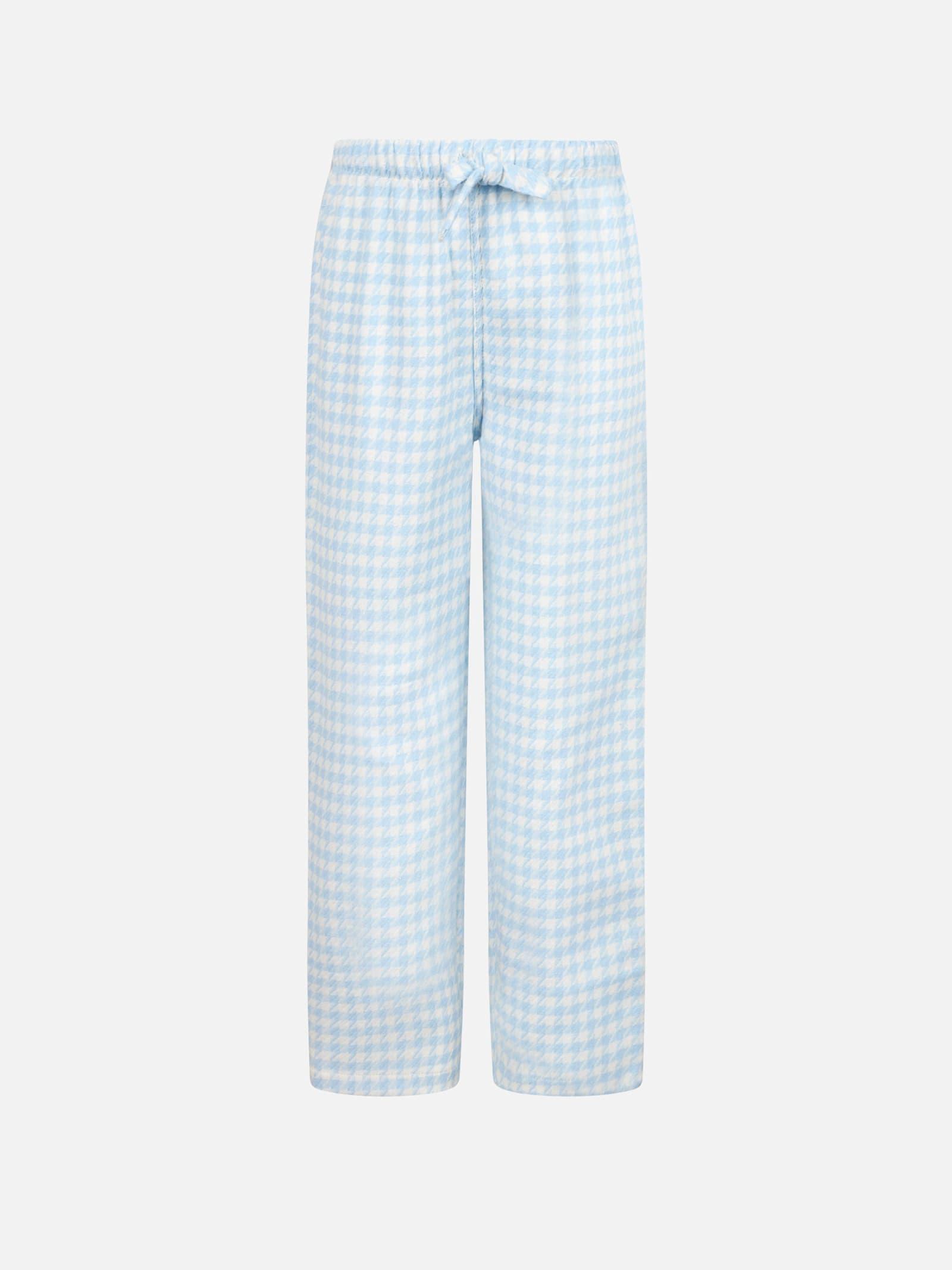 mc2 saint barth kid pajama pants with pied de poule print