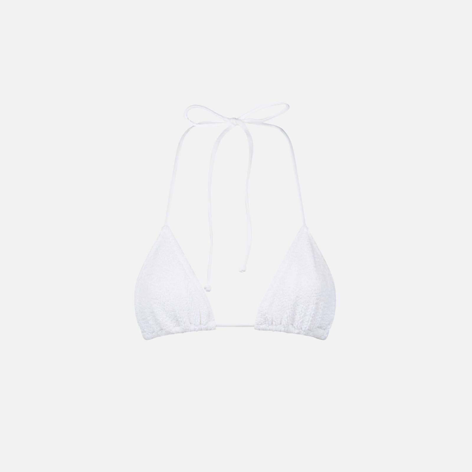 mc2 saint barth leah white crinkle triangle bikini top