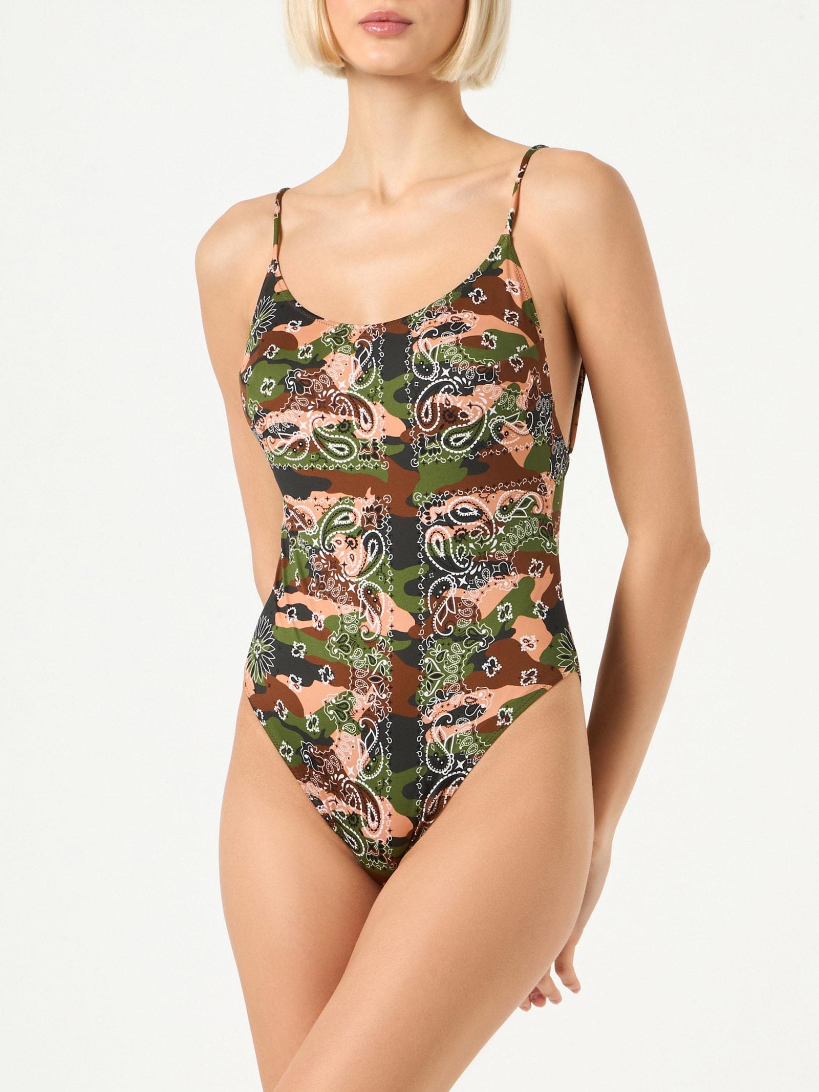 mc2 saint barth mimetic bandanna print one piece swimsuit