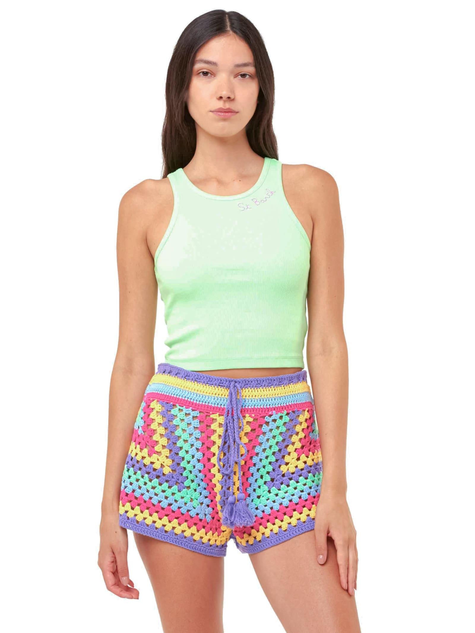 mc2 saint barth multicolor crochet shorts