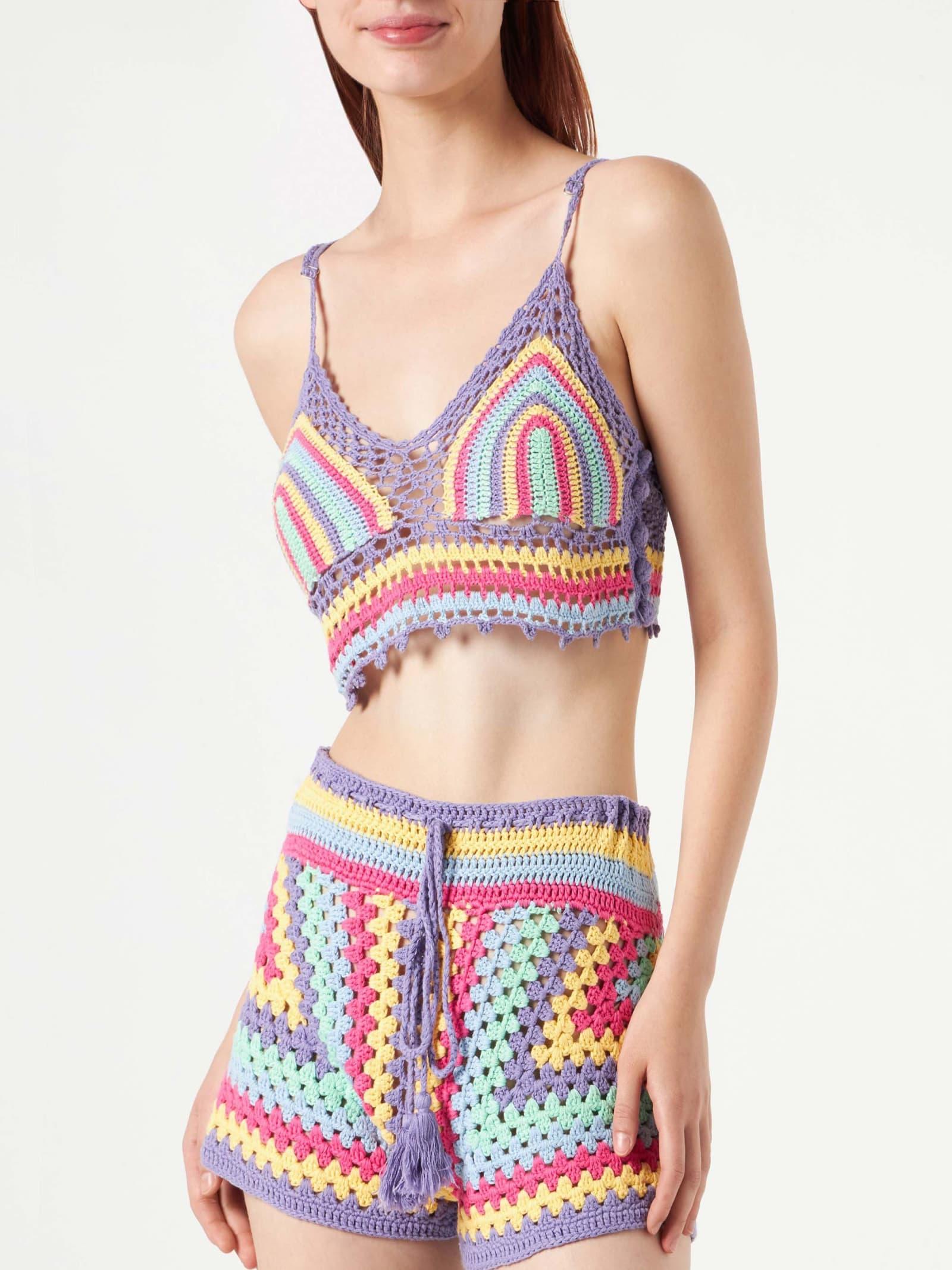 mc2 saint barth multicolor crochet top