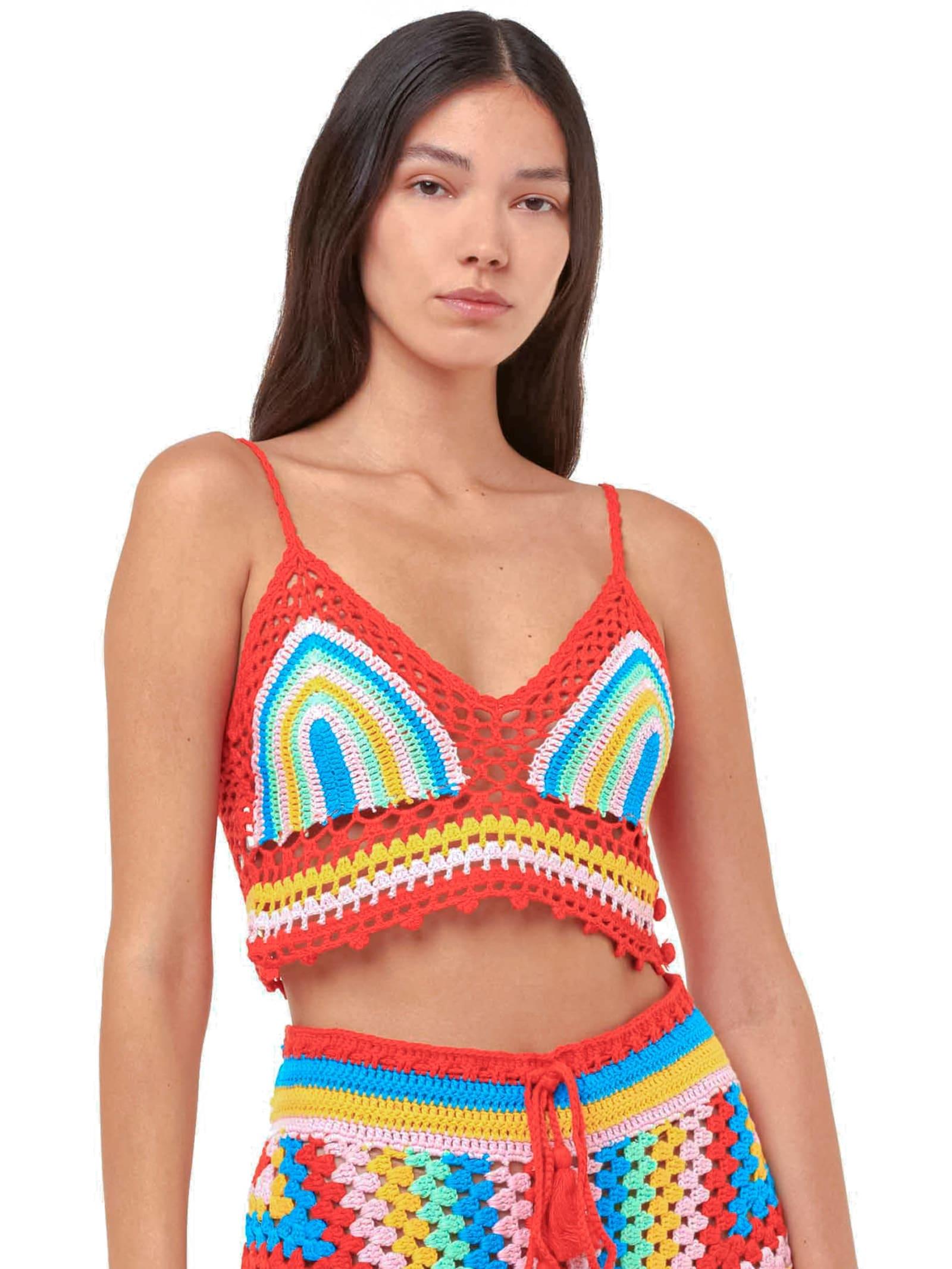mc2 saint barth multicolor crochet top