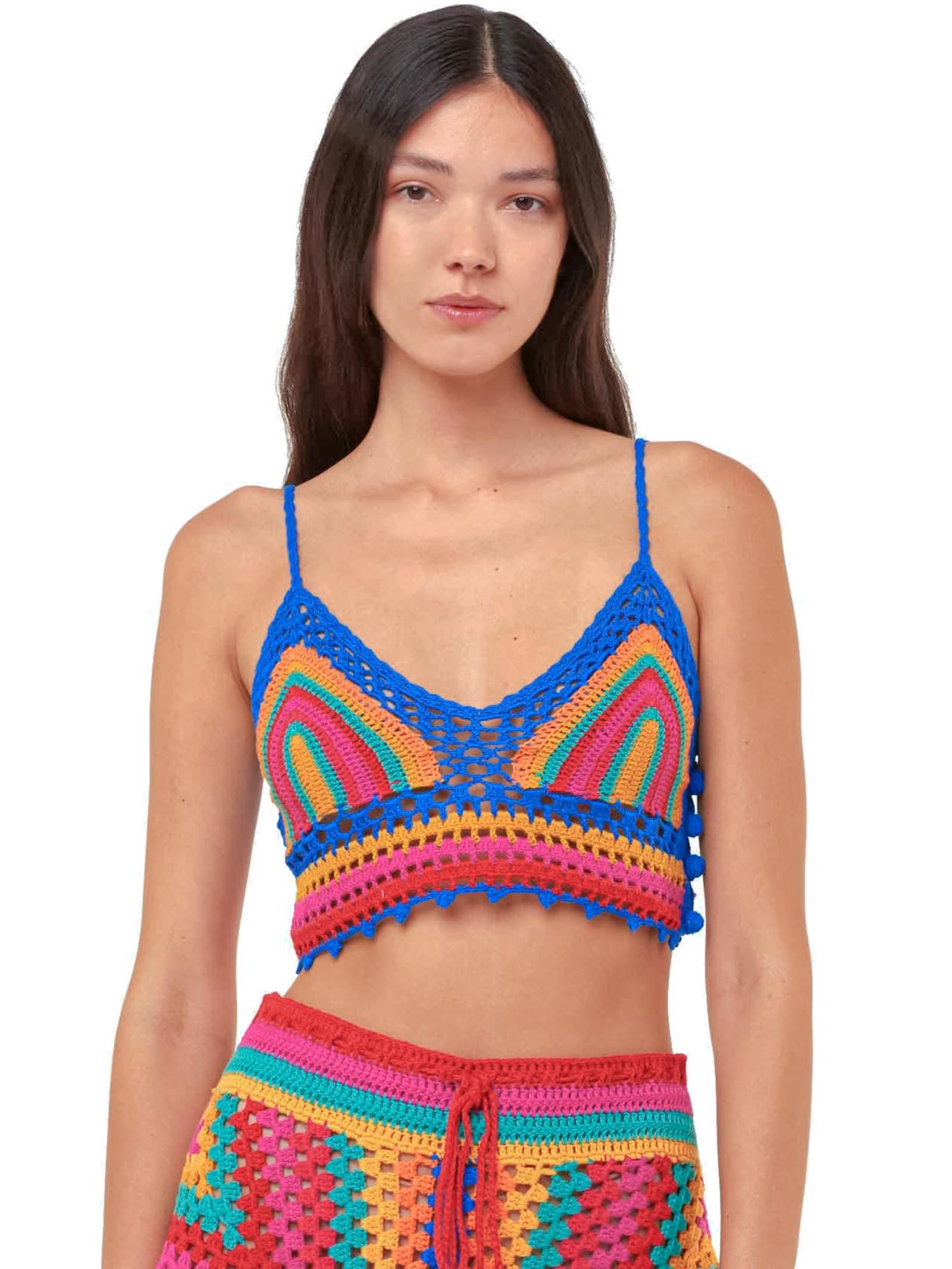 mc2 saint barth multicolor crochet top