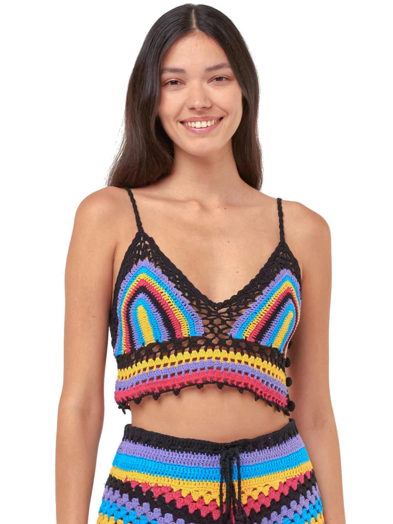 mc2 saint barth multicolor crochet top