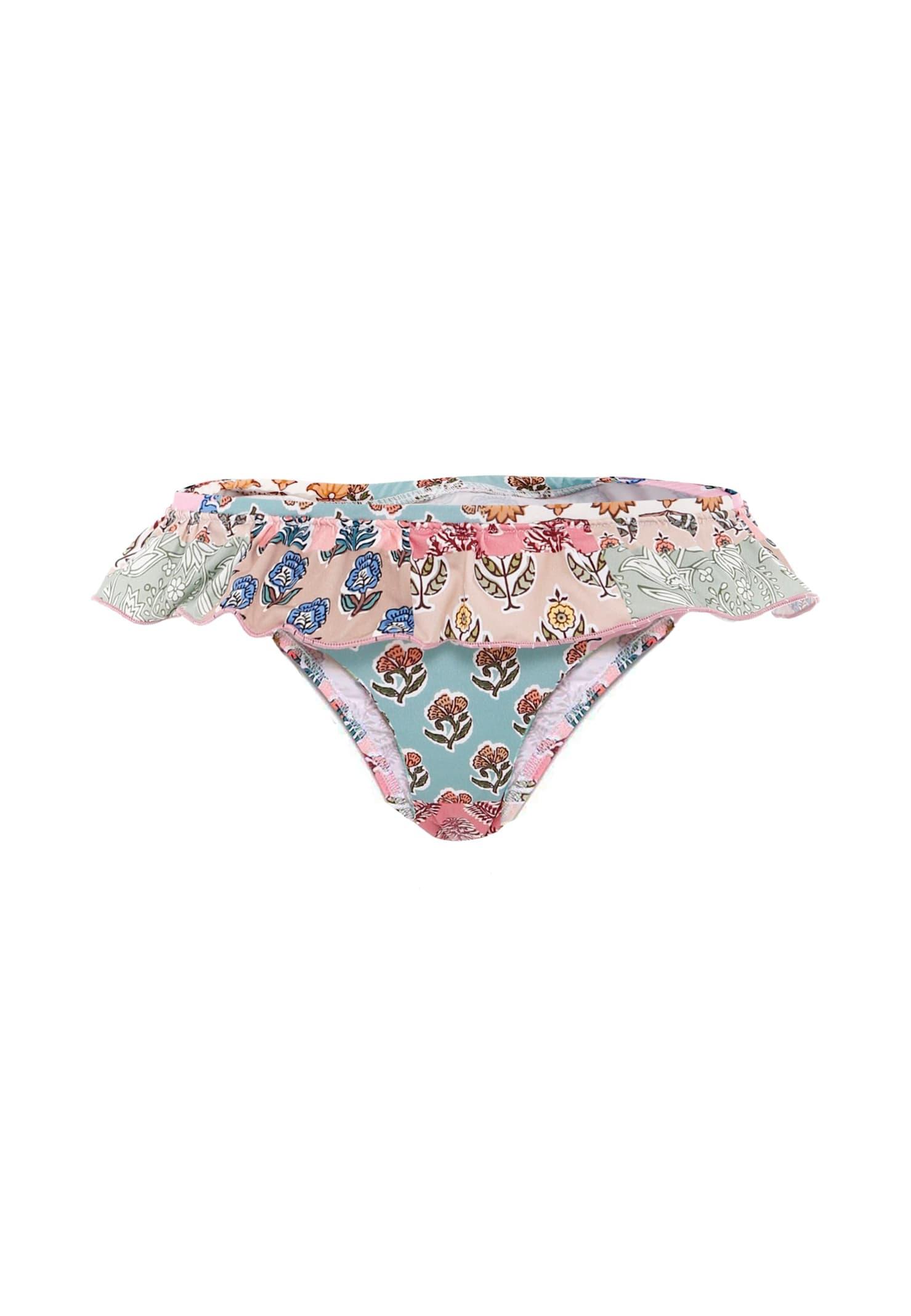 mc2 saint barth multicolor swim briefs for girl with floarl print