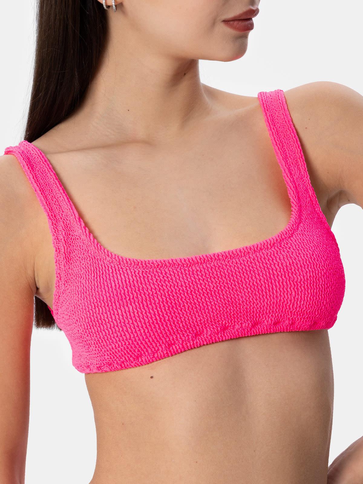 mc2 saint barth naima fuchsia crinkle bikini top