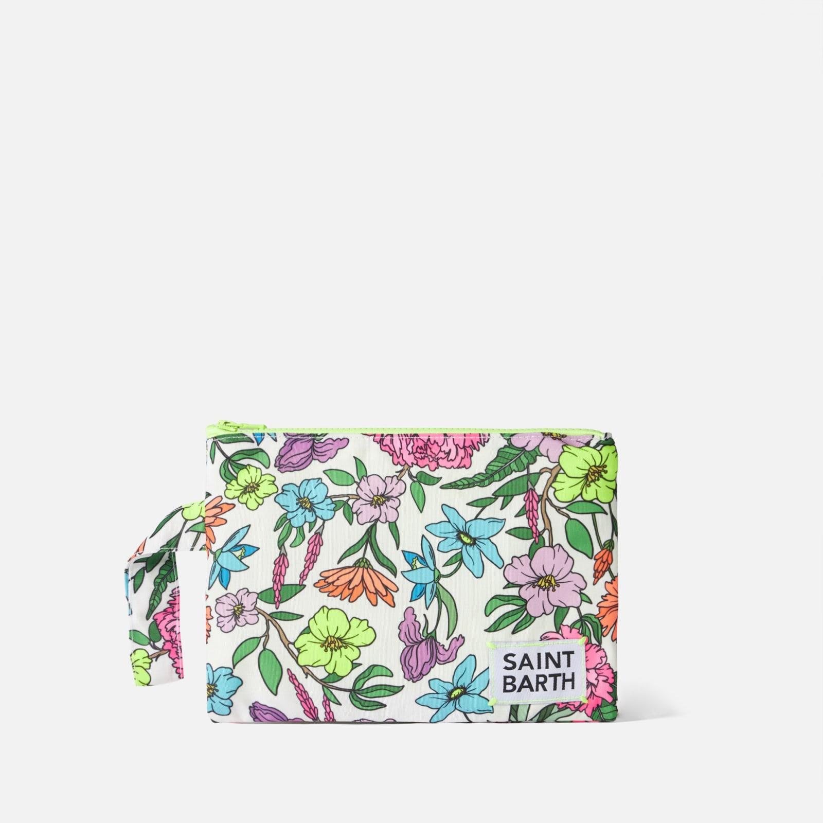 mc2 saint barth pareasy nylon pochette with flower print