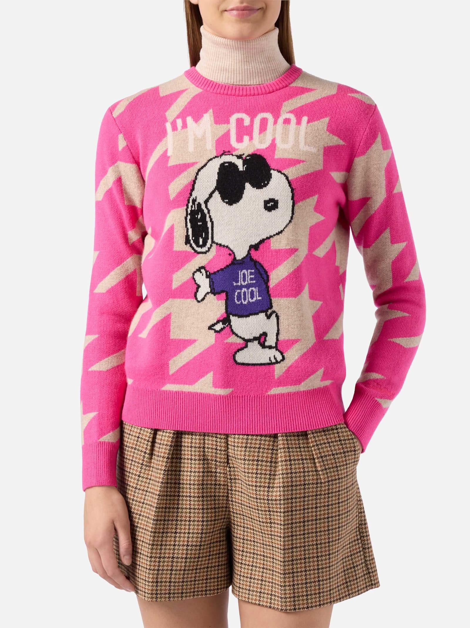 mc2 saint barth pied de poule sweater new queen with snoopy jacquard peanuts special edition