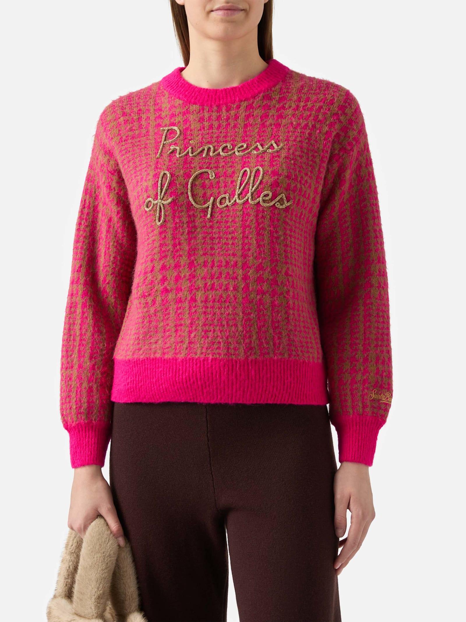mc2 saint barth pink prince of wales danya soft sweater