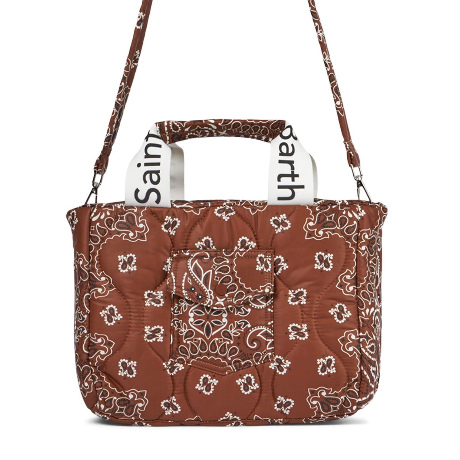 mc2 saint barth puffer handbag with bandanna print