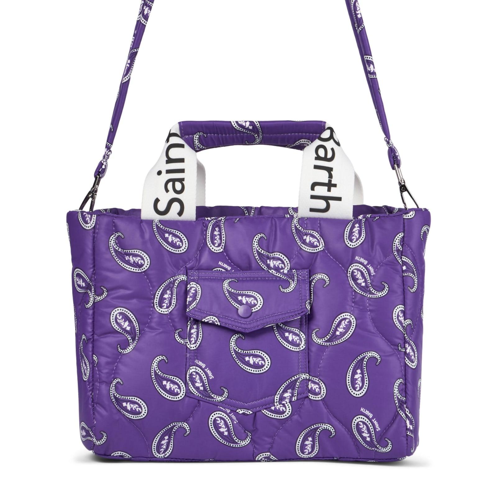 mc2 saint barth puffer handbag with paisley print