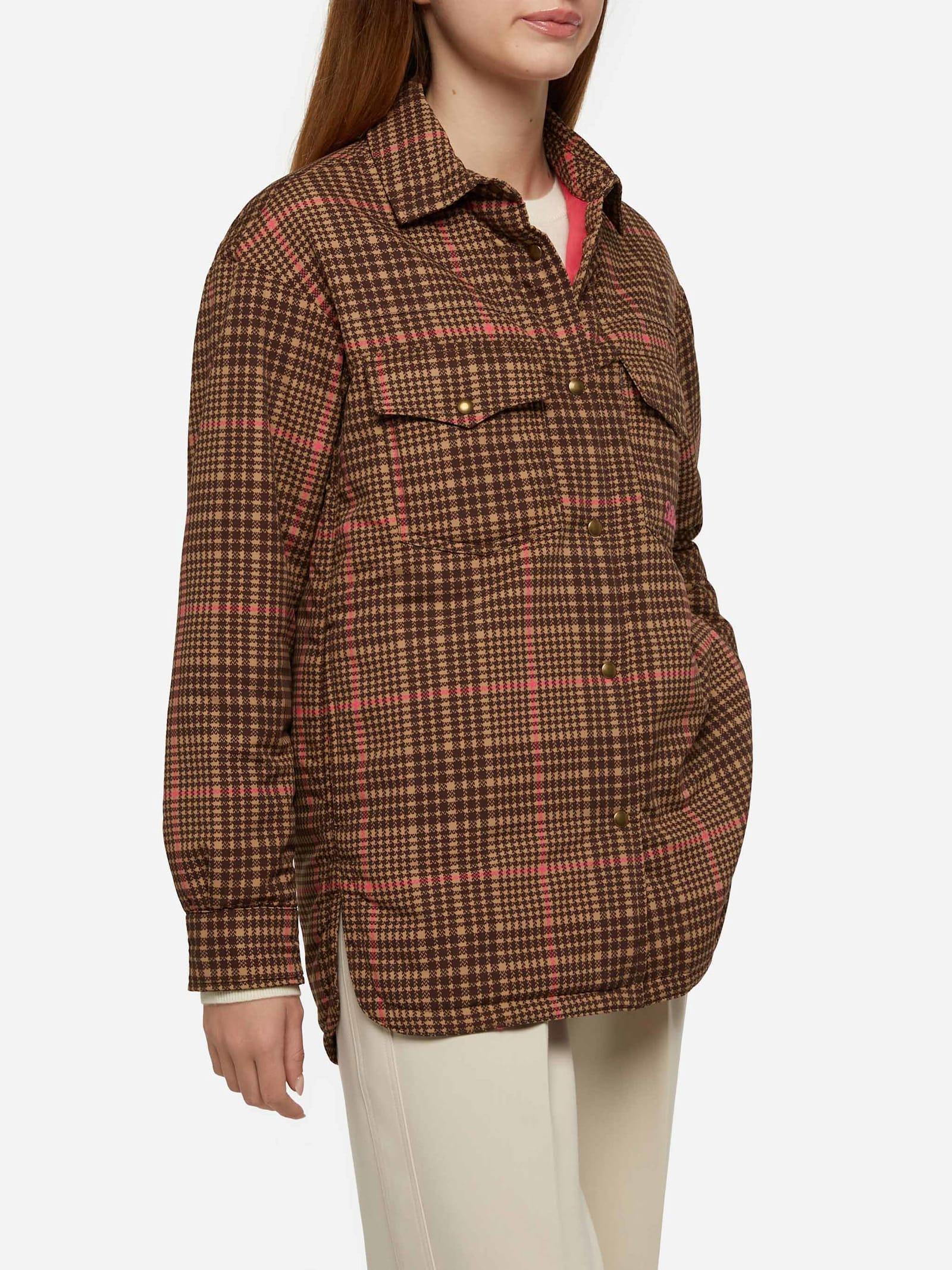 mc2 saint barth quilted padded lightweight jacket kimmy with pied de poule print