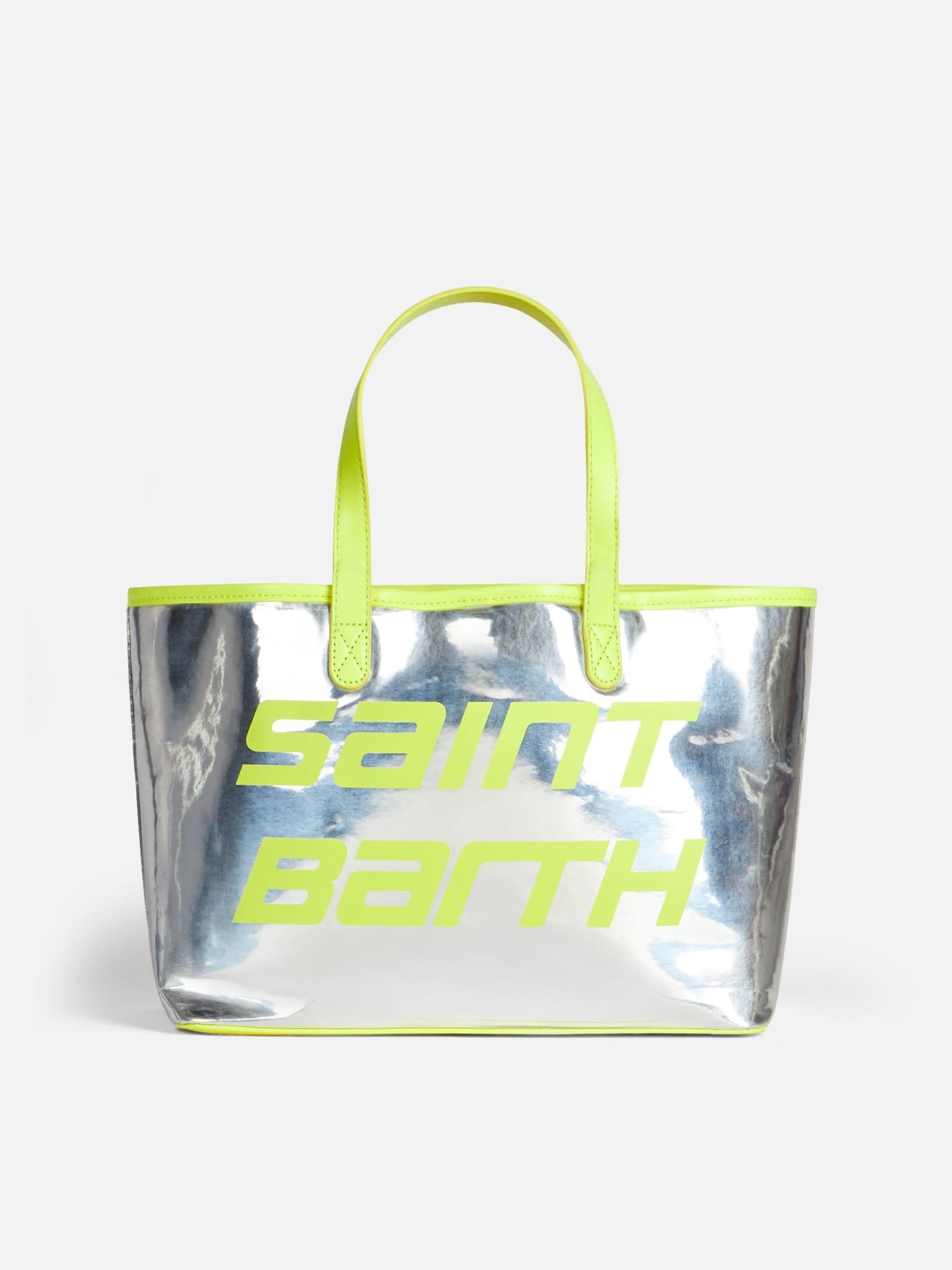 mc2 saint barth silver reflex bag with yellow fluo details