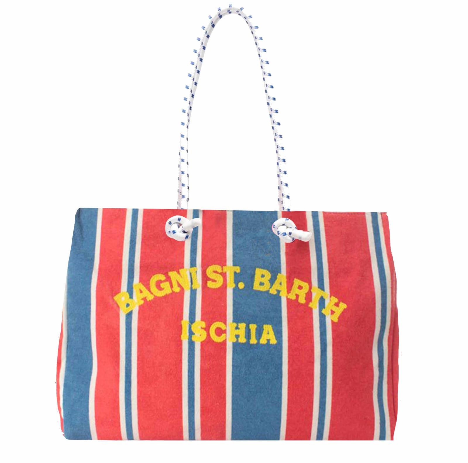 mc2 saint barth sponge striped bag with embroidery