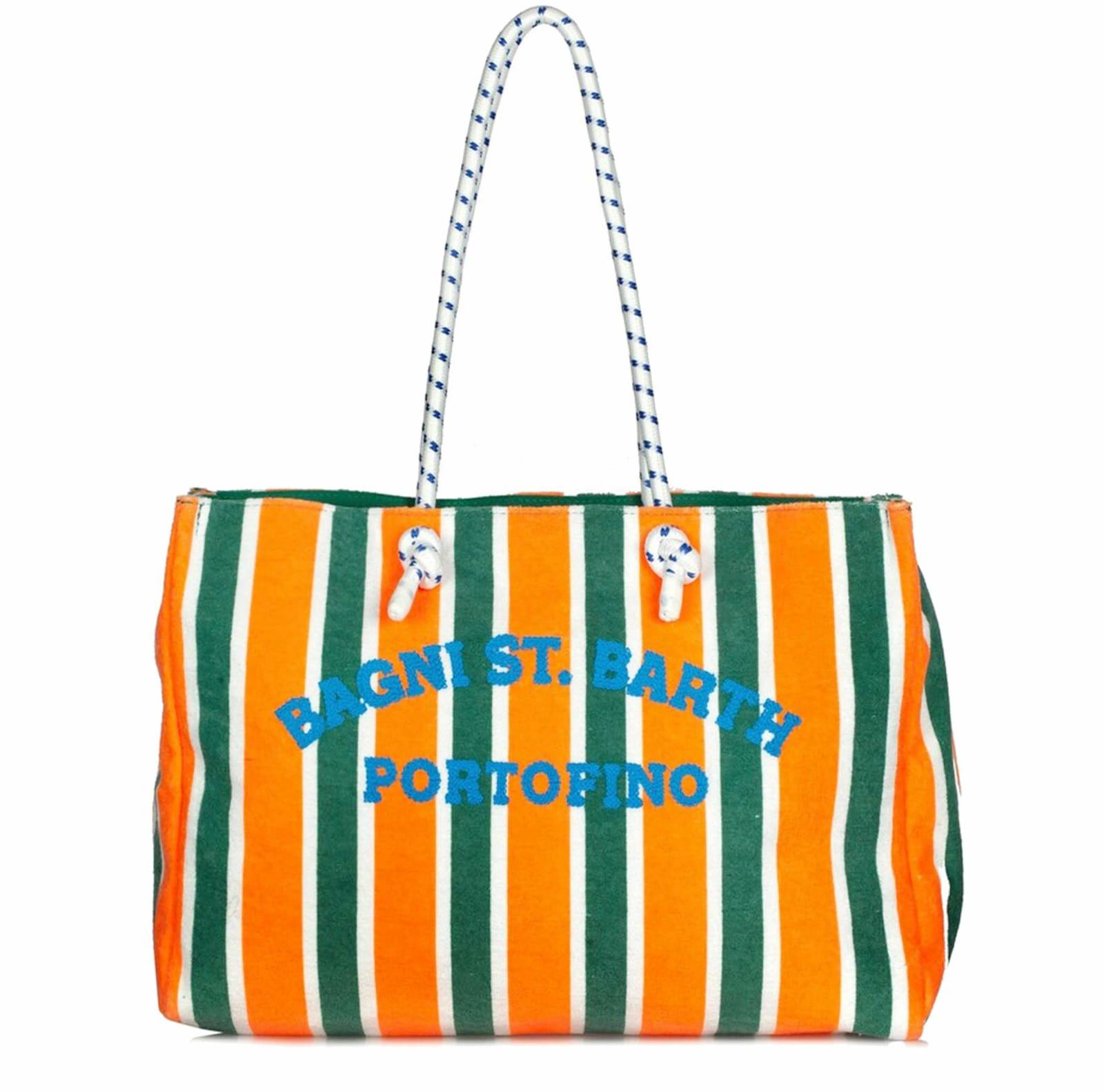 mc2 saint barth sponge striped bag with embroidery