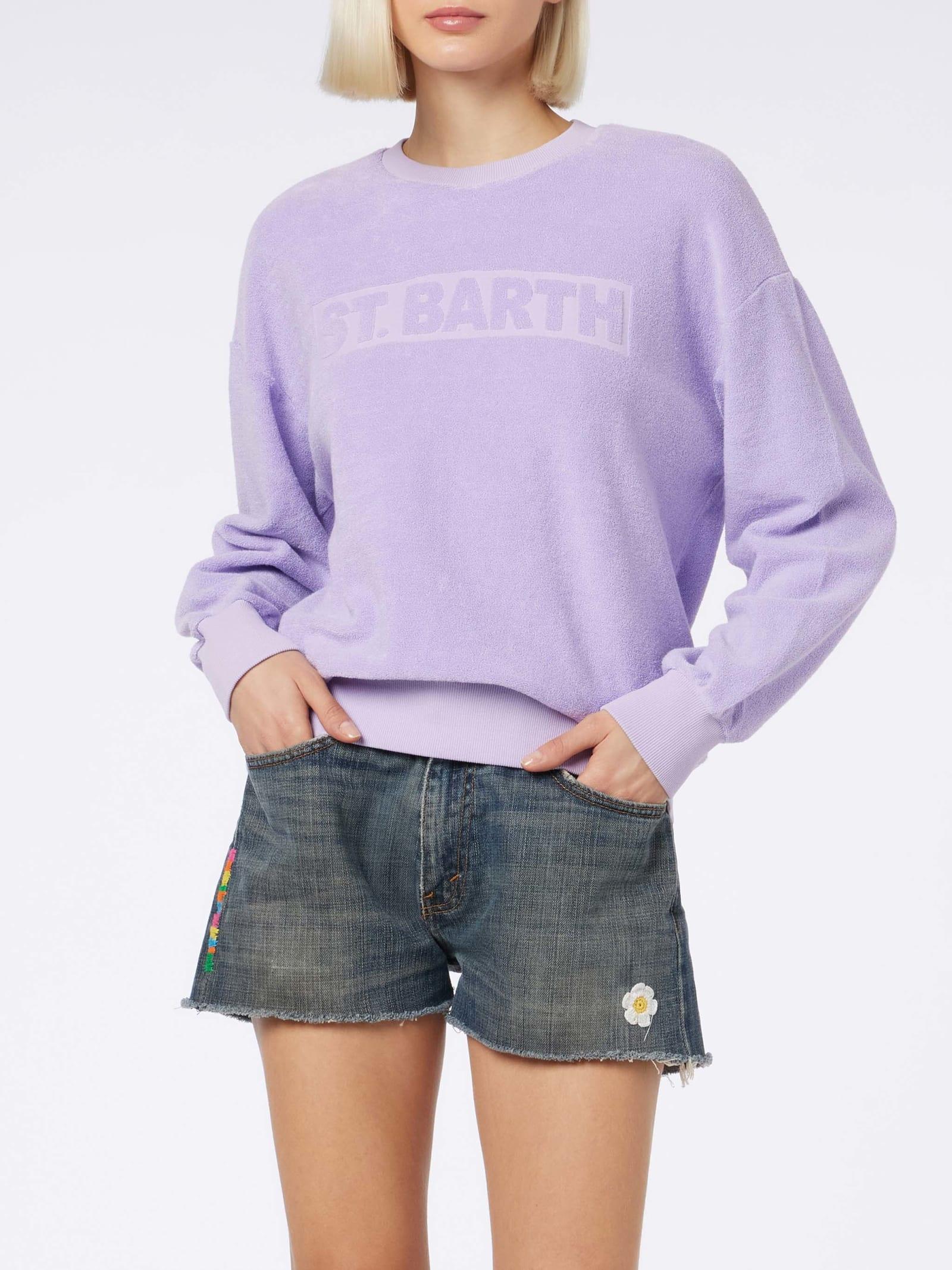 mc2 saint barth stardust lilac terry cotton sweatshirt