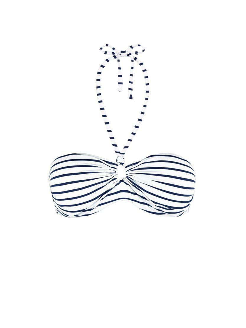 mc2 saint barth striped print bandeau top