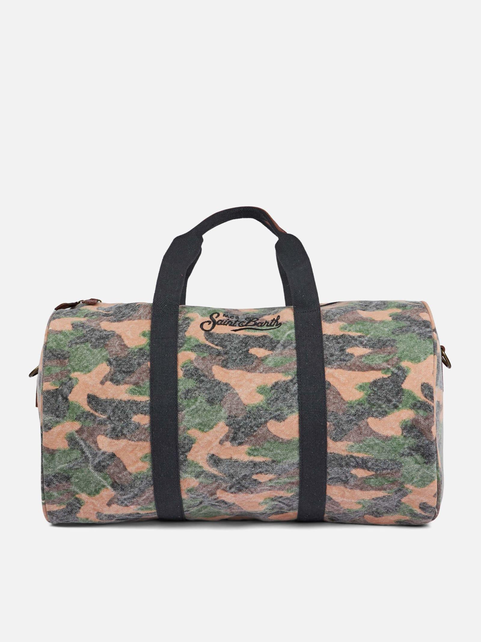 mc2 saint barth travel duffel bag with camouflage print