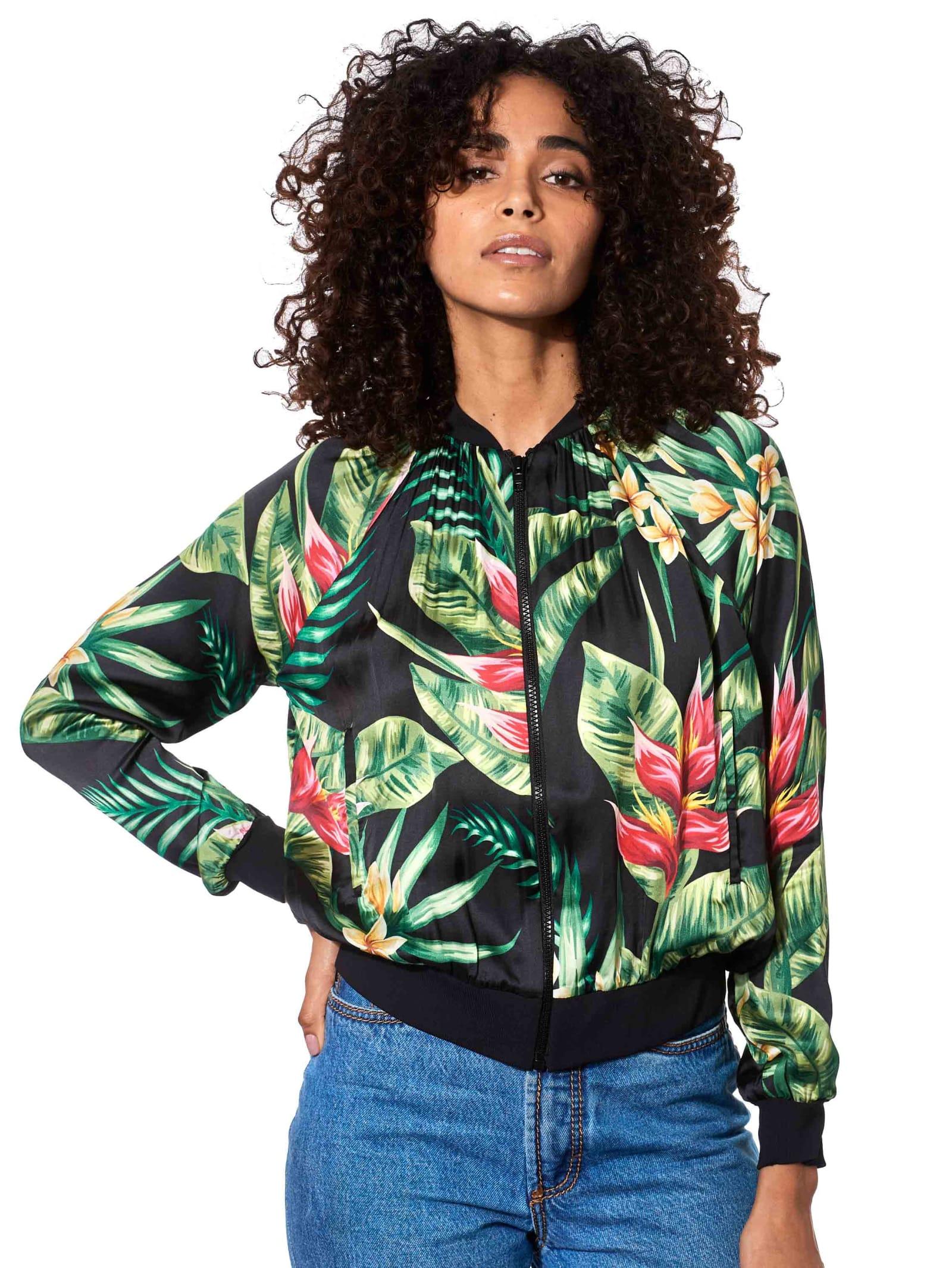 mc2 saint barth tropical print bomber jacket