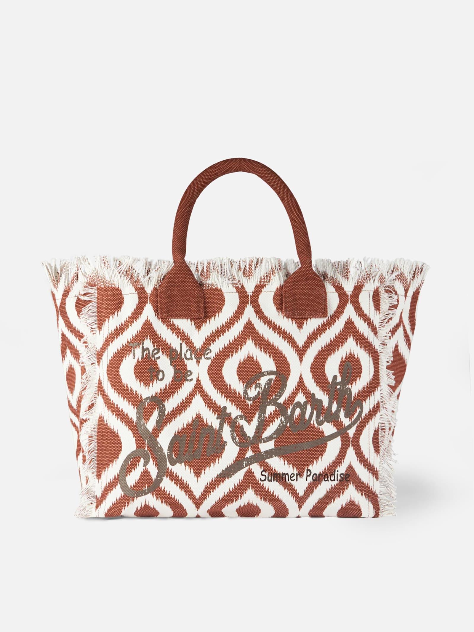 mc2 saint barth vanity canvas shoulder bag with ikat print