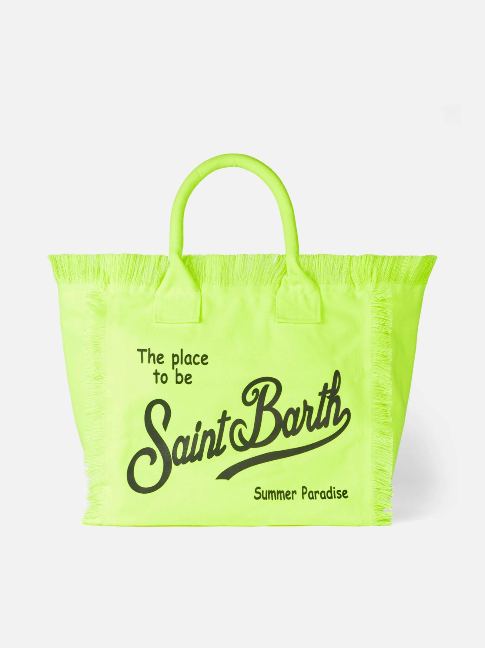 mc2 saint barth vanity fluo yellow canvas shoulder bag