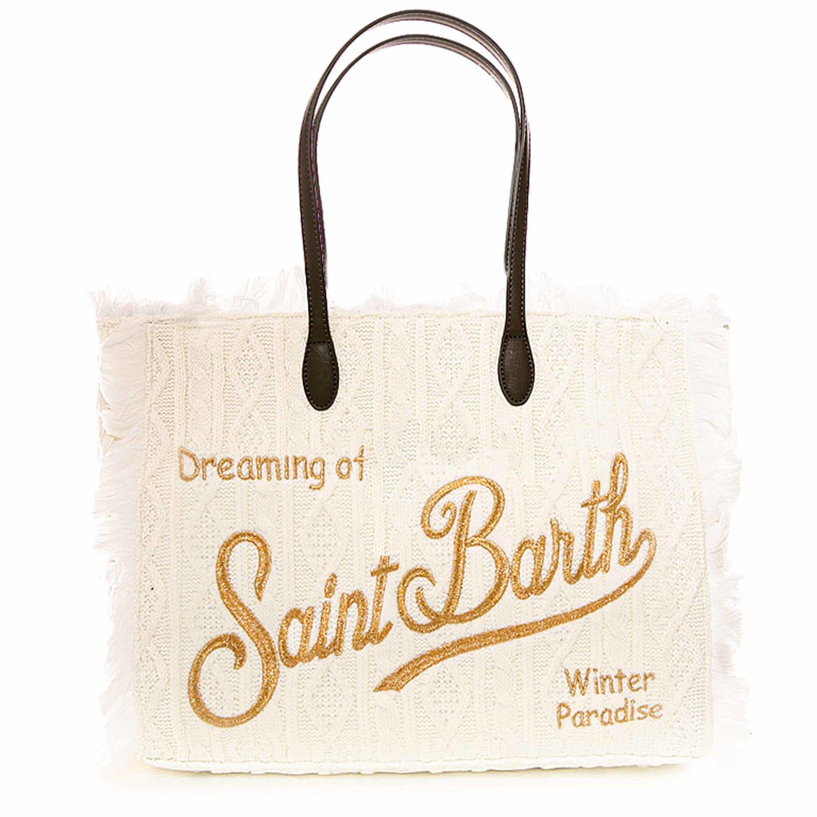 mc2 saint barth vanity wooly white tricot shoulder bag