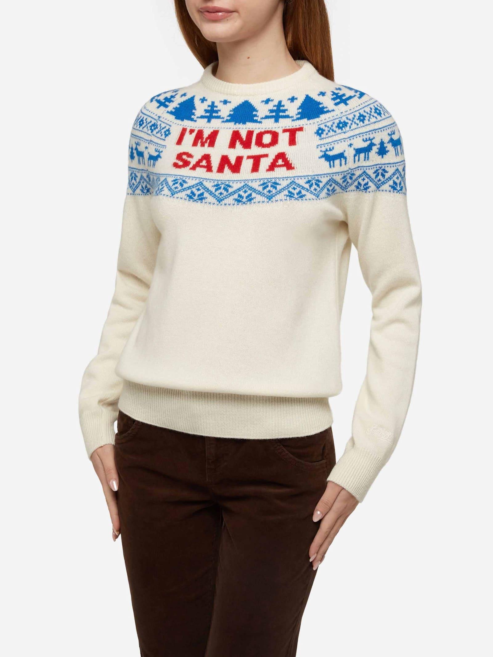 mc2 saint barth white sweater new queen with im not santa jacquard