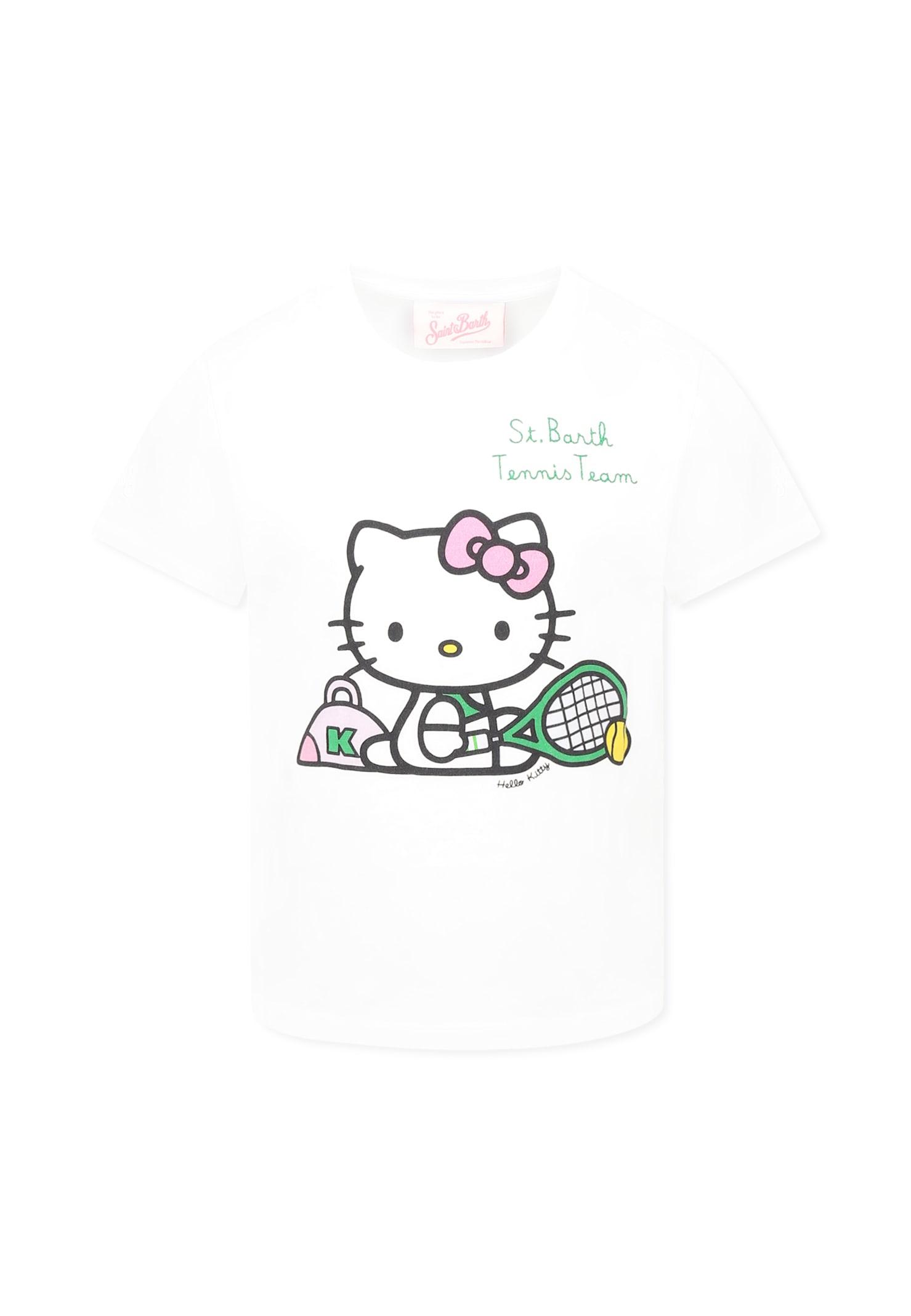 mc2 saint barth white t-shirt for girl with hello kitty