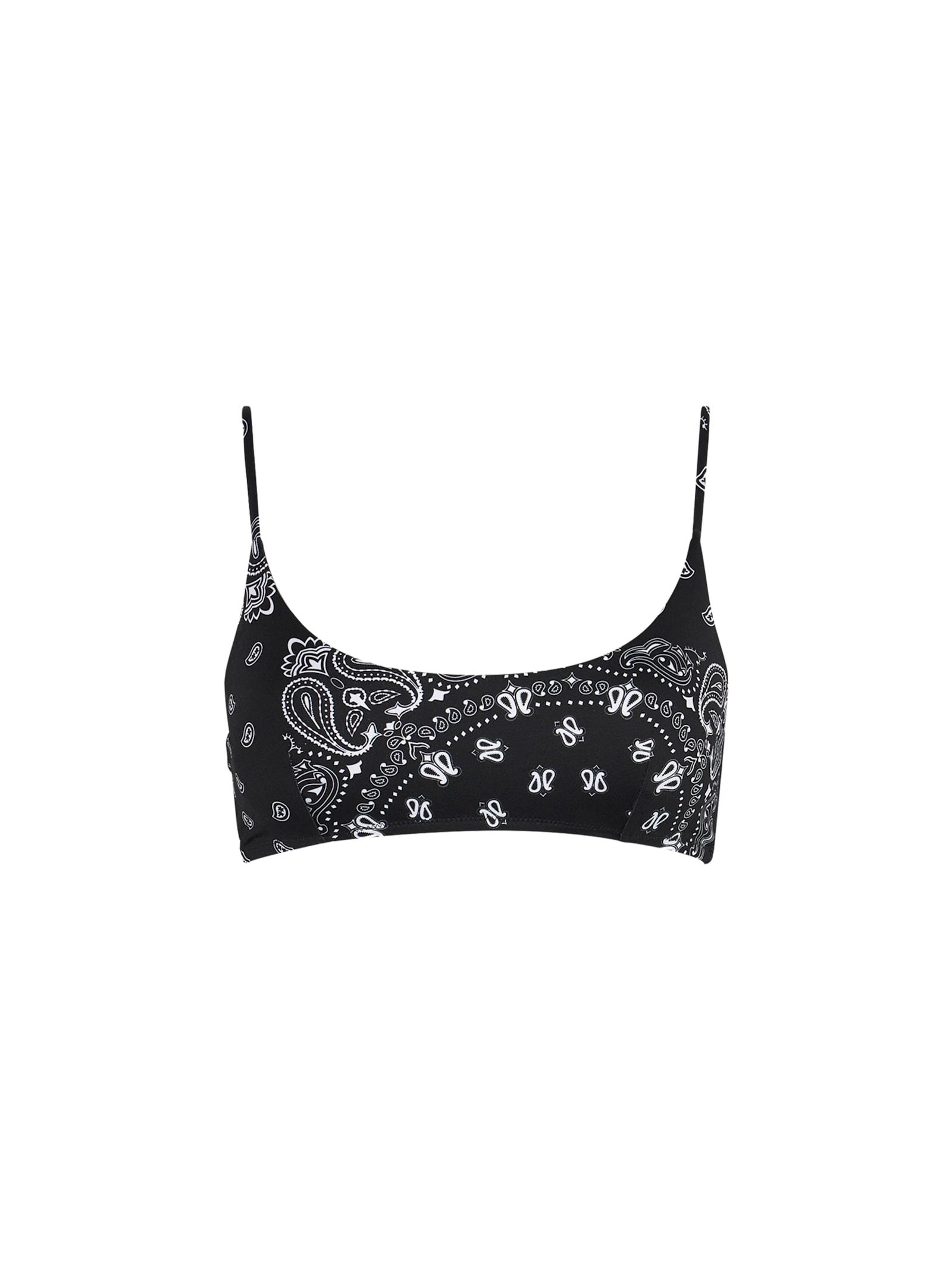 mc2 saint barth woman bralette swimsuit with black bandanna print