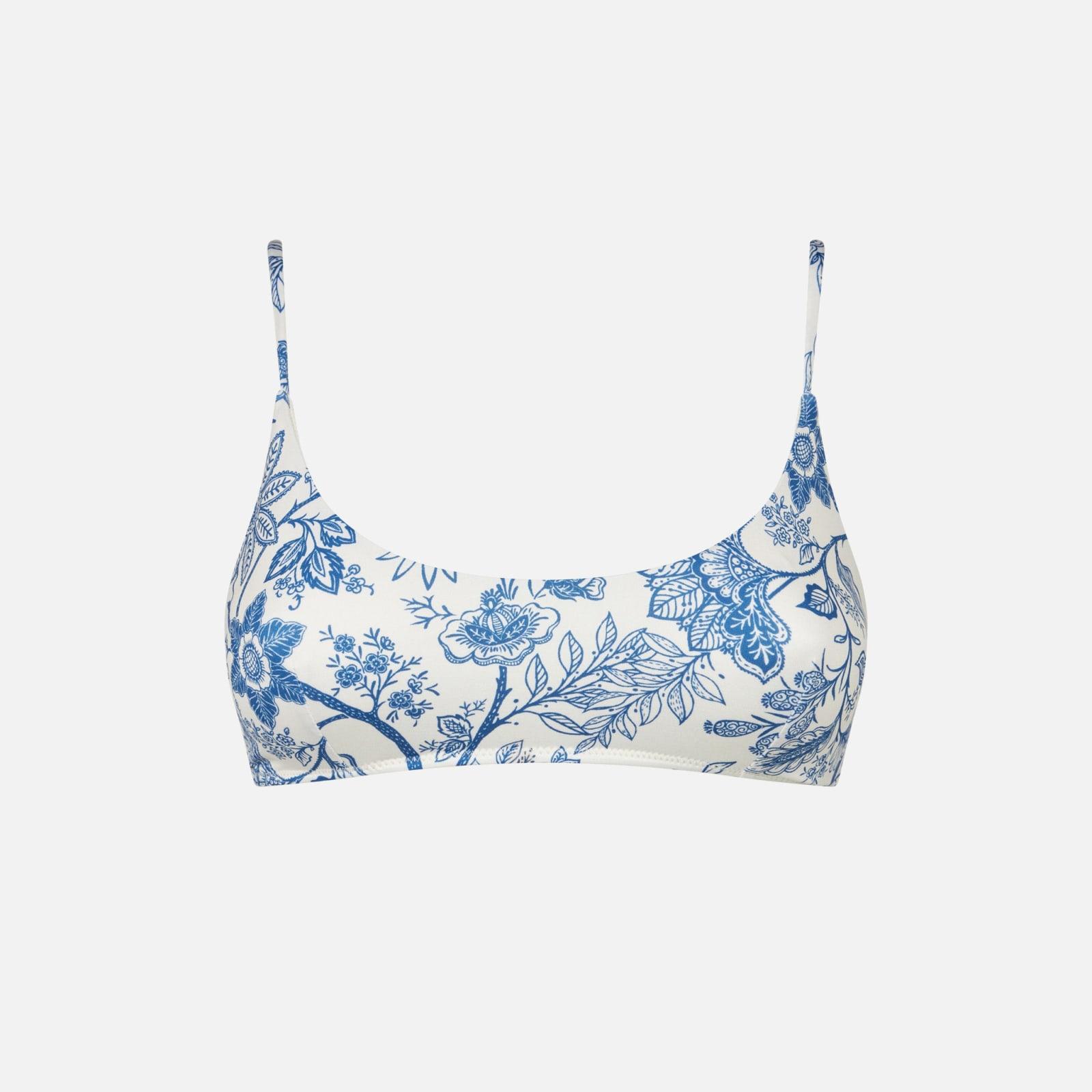 mc2 saint barth woman bralette swimsuit with flower pattern