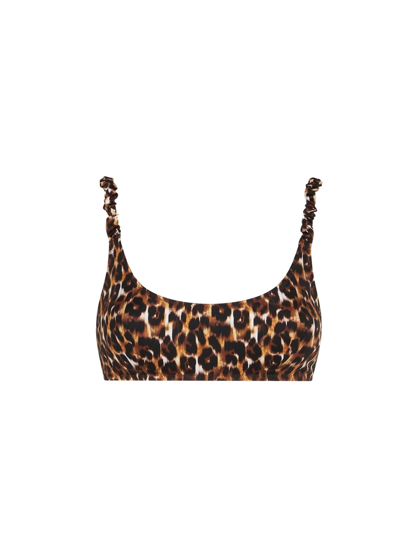 mc2 saint barth woman bralette swimsuit with leopard print