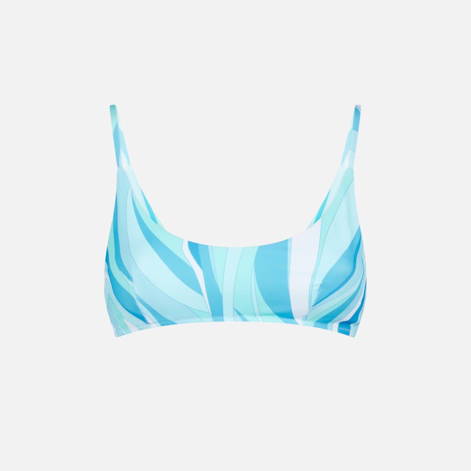 mc2 saint barth woman bralette swimsuit with multicolor waves