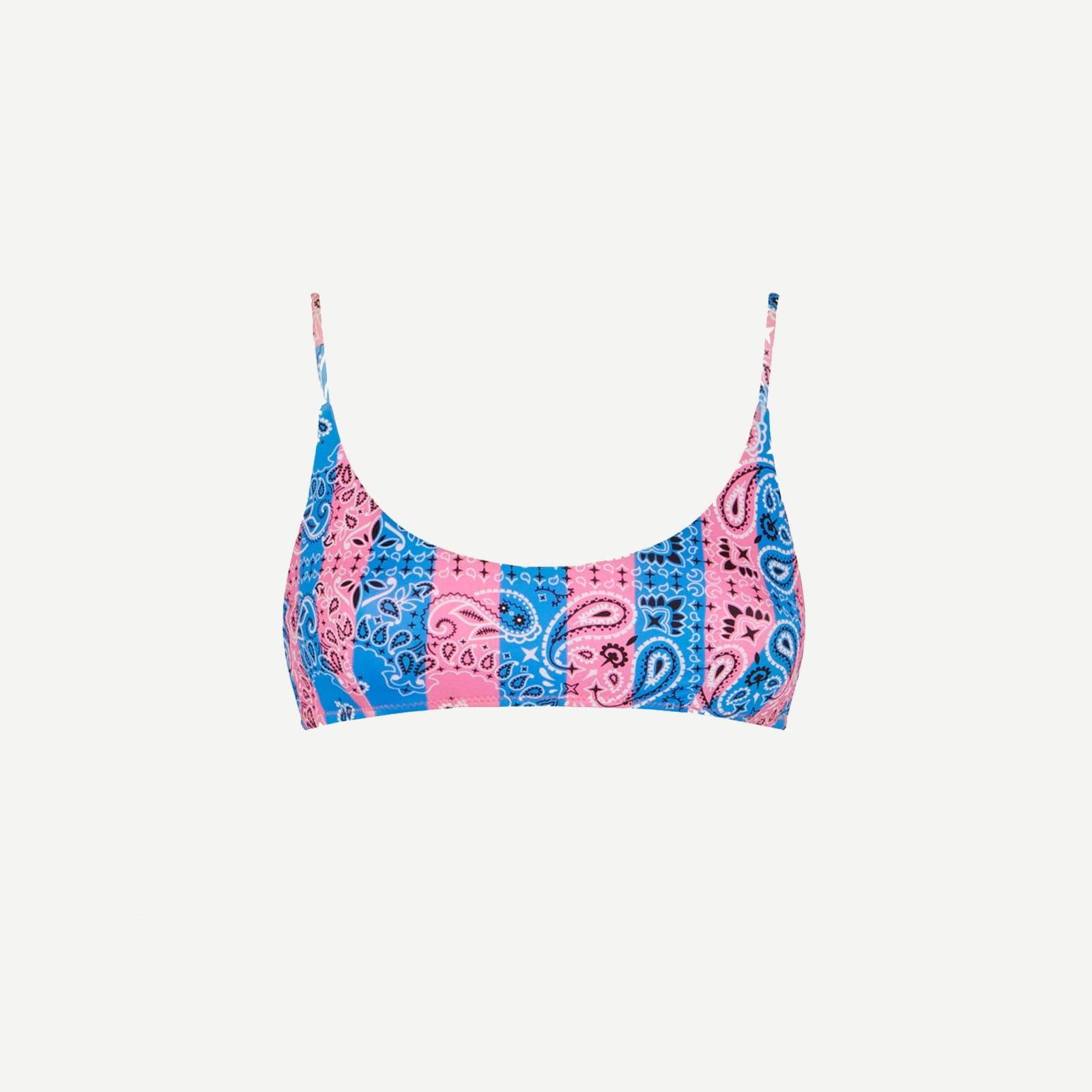 mc2 saint barth woman bralette with striped bandanna print